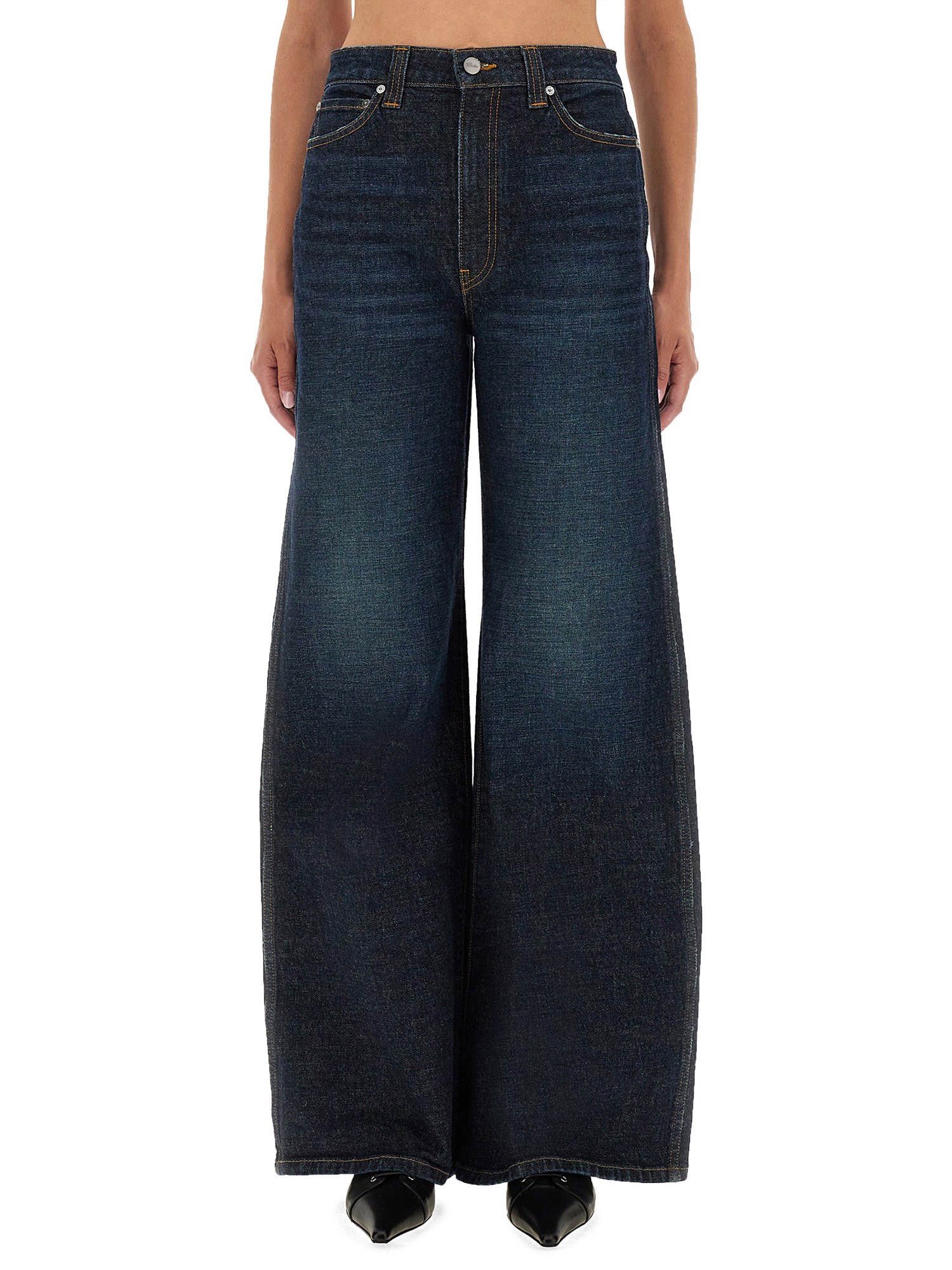 Khaite Abigail High Rise Straight Jeans In Blue