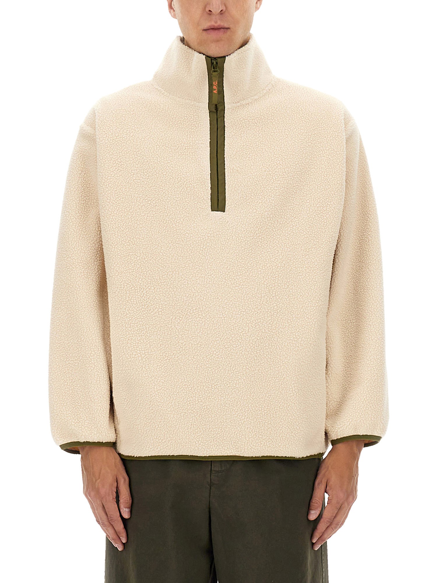 Apc Island Fleece Sweater With Contrast Detailing