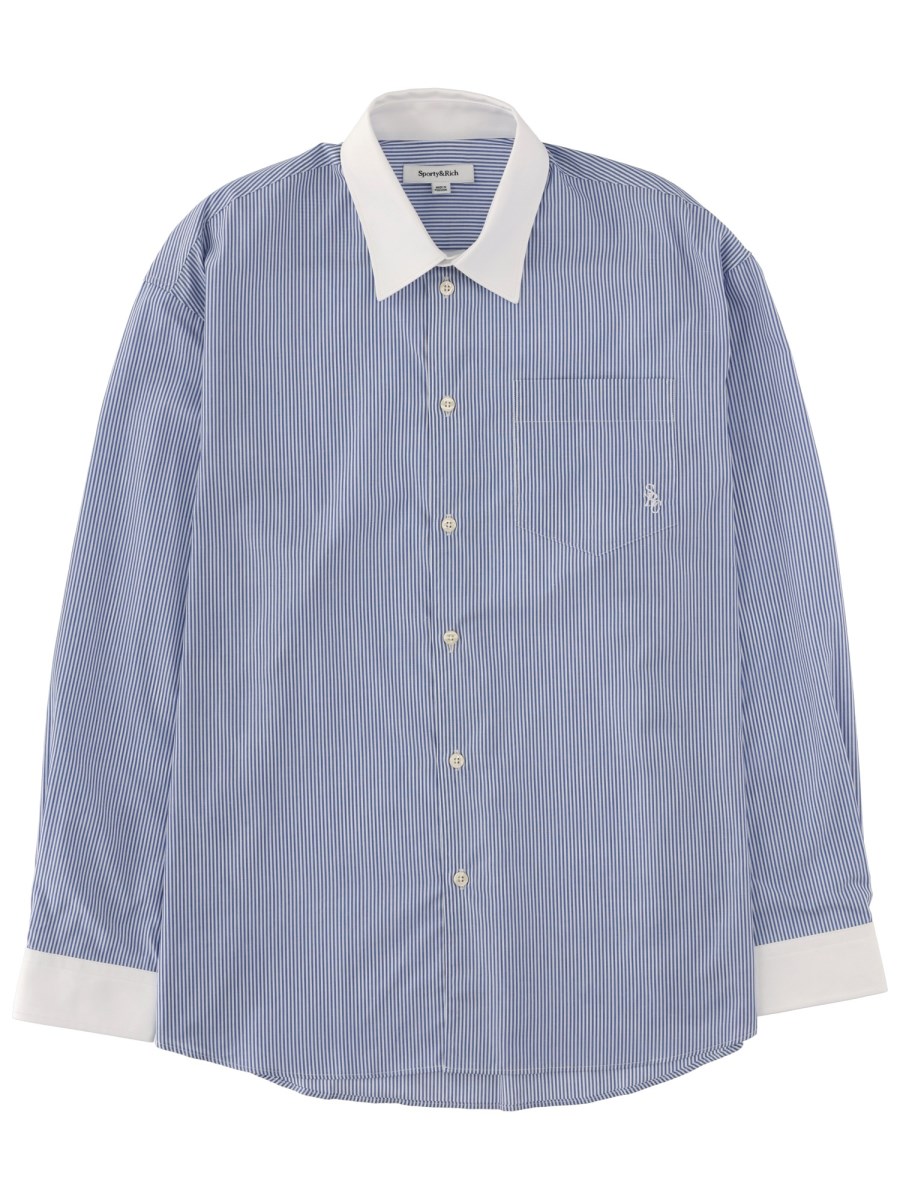 CAMICIA A RIGHE CON LOGO