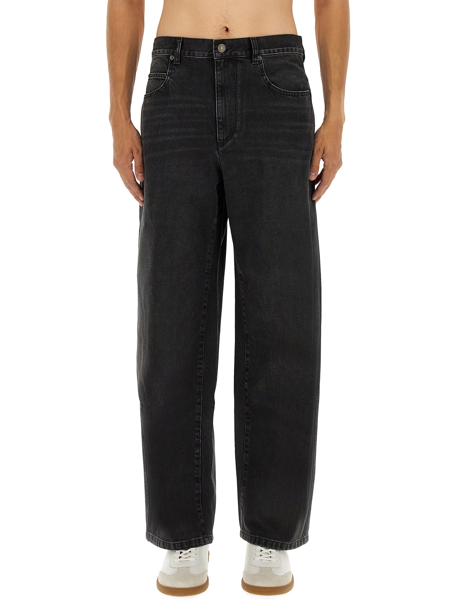 Isabel Marant Five-pocket Belt Loop Stitched Trousers In Blue