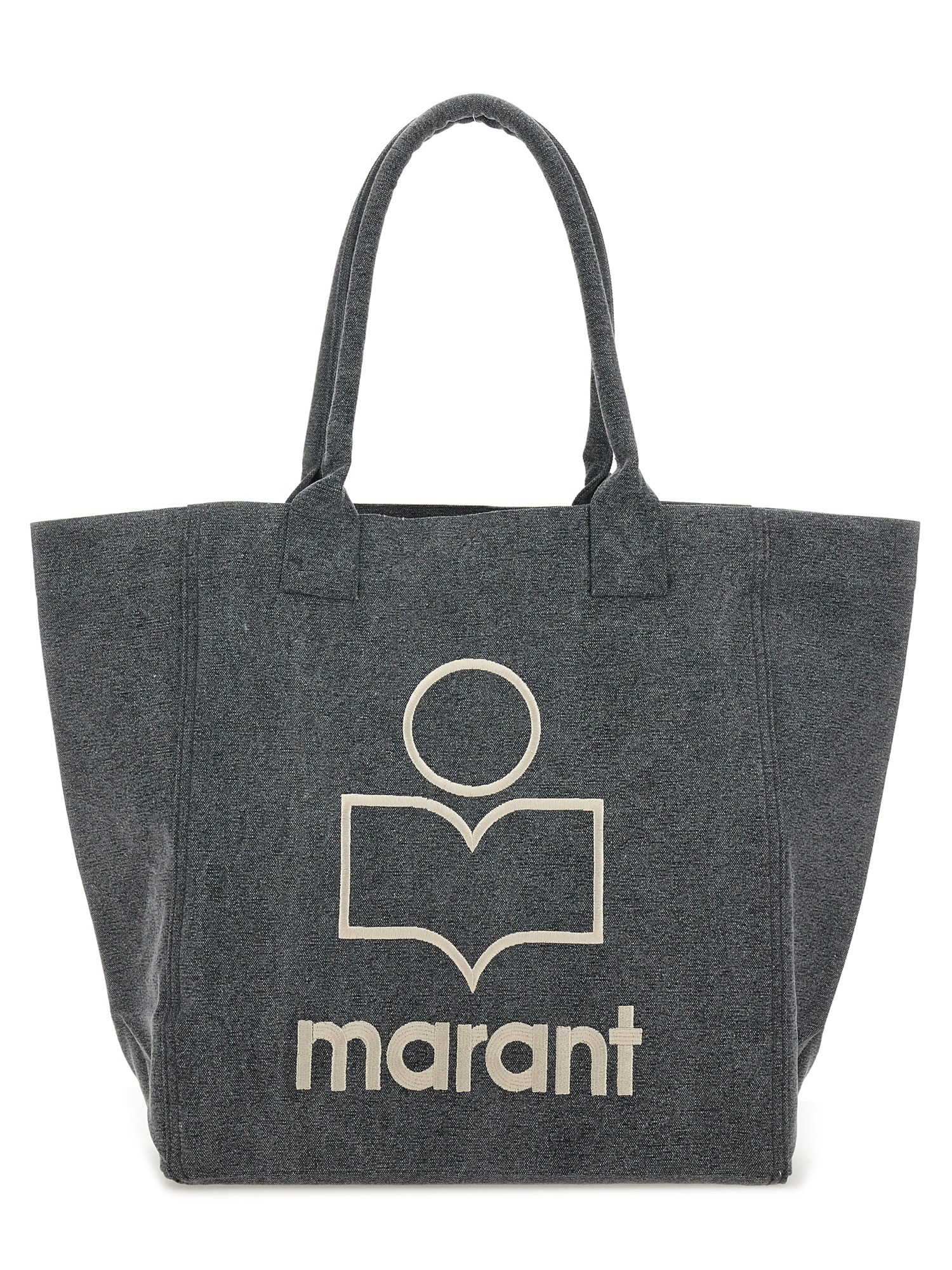 Isabel Marant Women Melange Dark Grey Cotton Small Yenky Shopping Bag In Gray