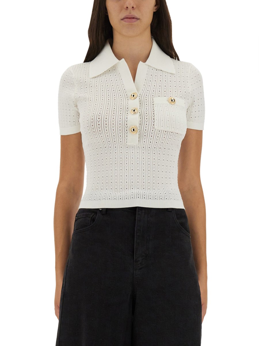 TOP IN MAGLIA TRAFORATA