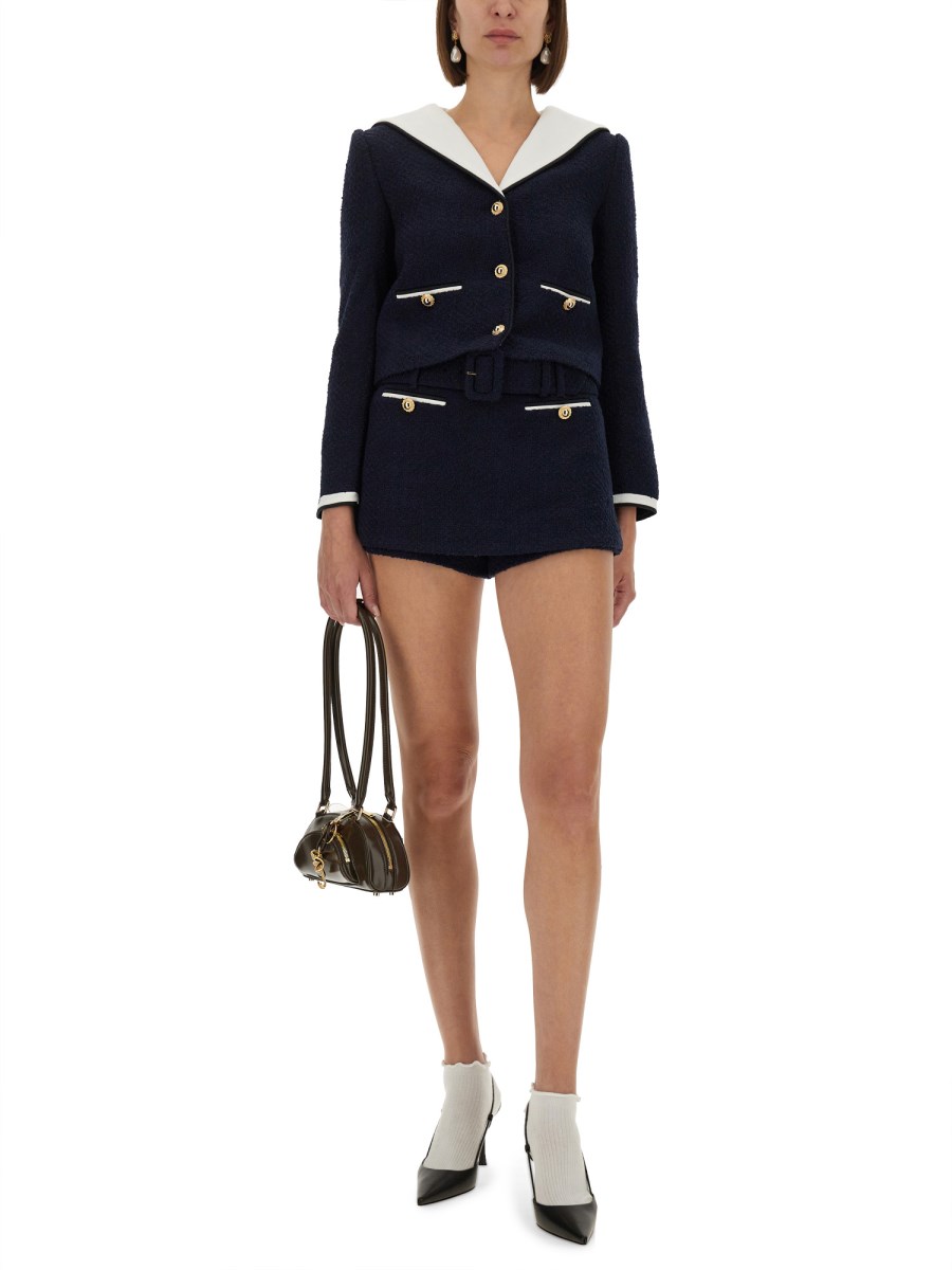 GIACCA BOUCLE CON SCOLLO A CONTRASTO