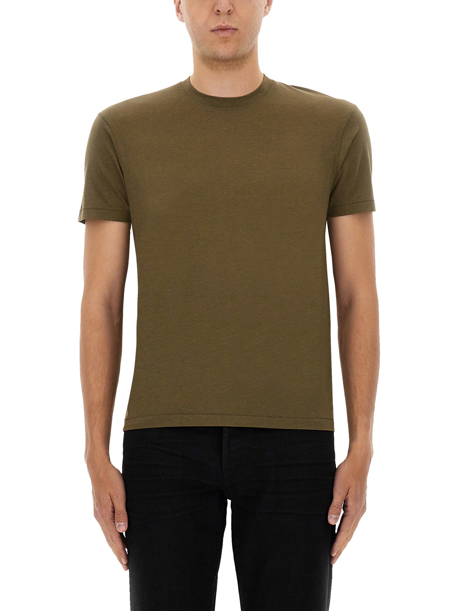 Tom Ford Brown Lyocell Cotton Crew T-shirt