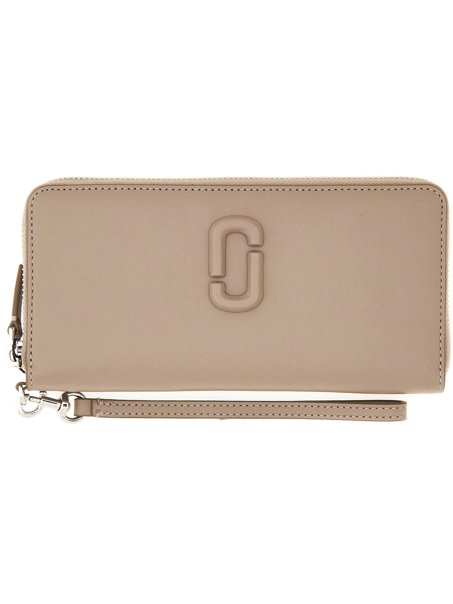 Marc Jacobs Continental Wallet With Logo In Gray