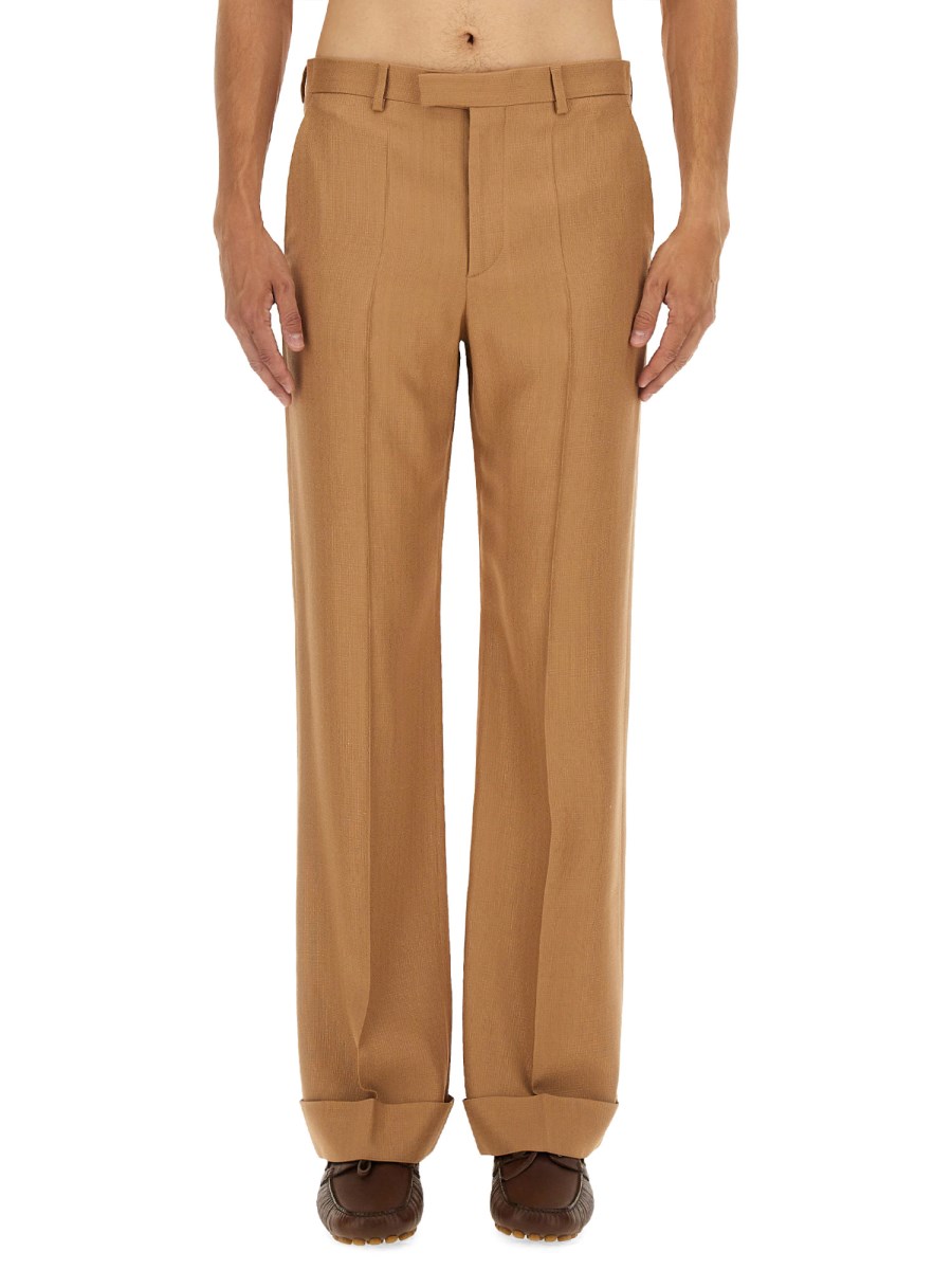 PANTALONE IN GABARDINA CON RISVOLTO