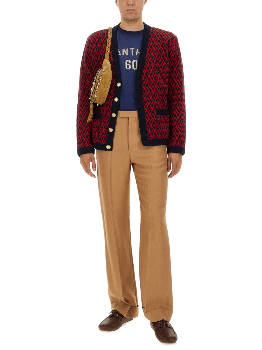 PANTALONE IN GABARDINA CON RISVOLTO