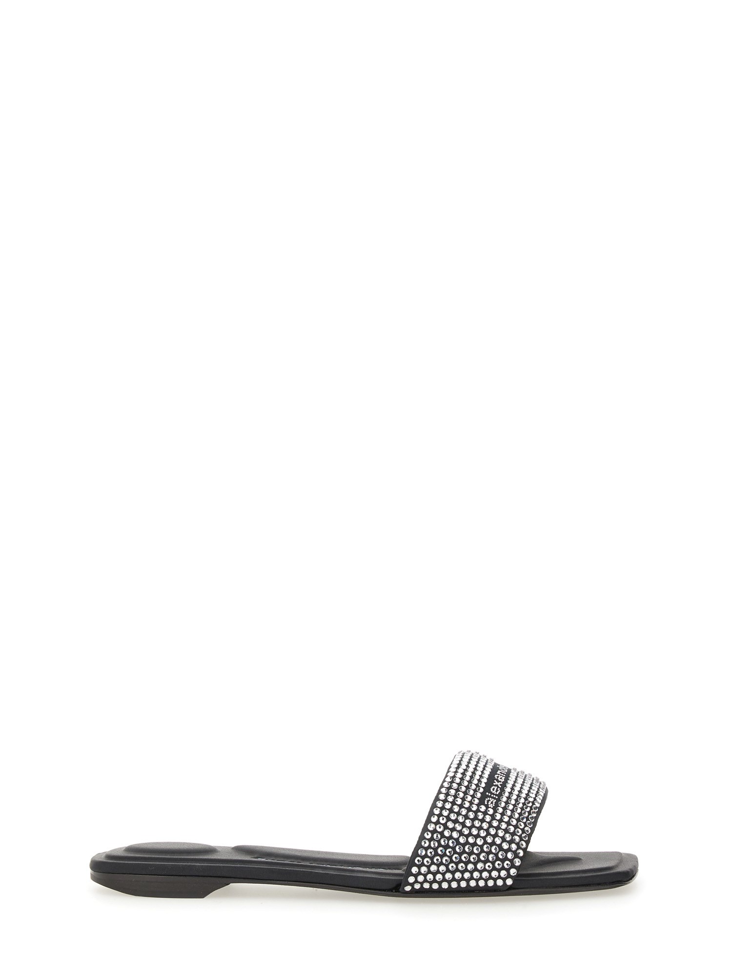 Alexander Wang Vy Crystal Embellished Slide Sandal In Black