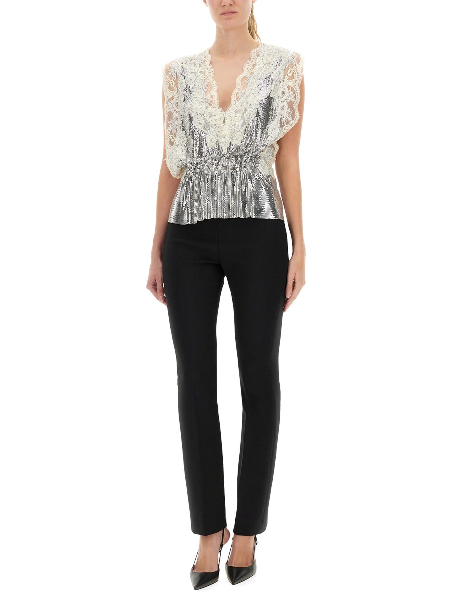 TOP IN PIZZO E PAILLETTES