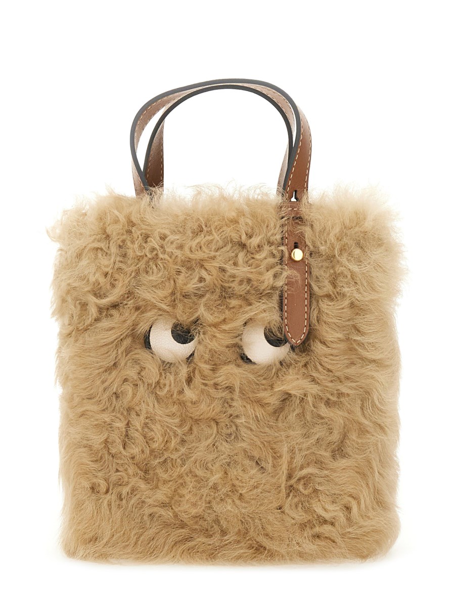 BORSA TOTE N/S MINI EYES IN SHEARLING