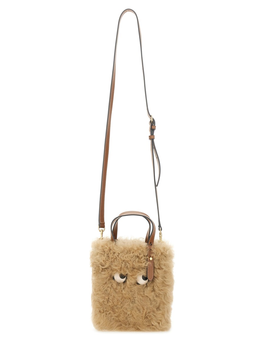 BORSA TOTE N/S MINI EYES IN SHEARLING