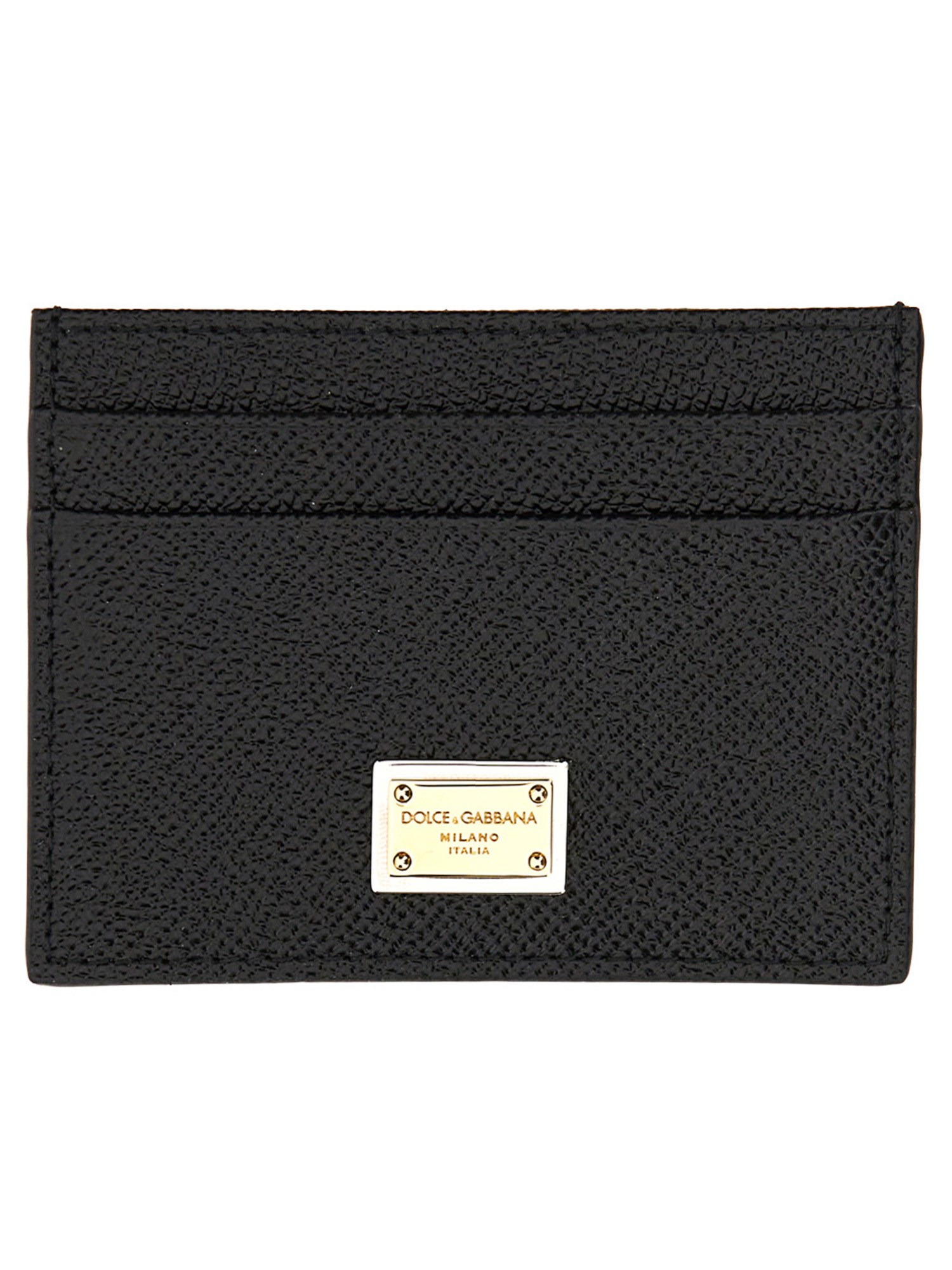 Dolce & Gabbana Leather Card Holder In Black