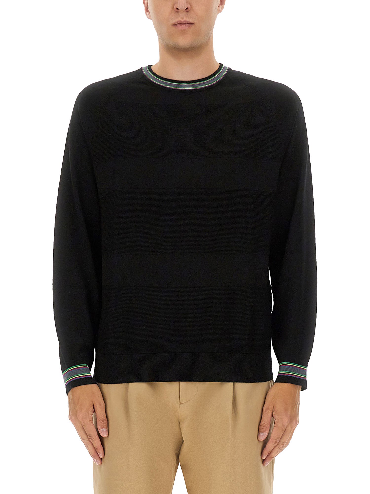 Ps By Paul Smith Ps Paul Smith Wool And Cotton Sweater In Black