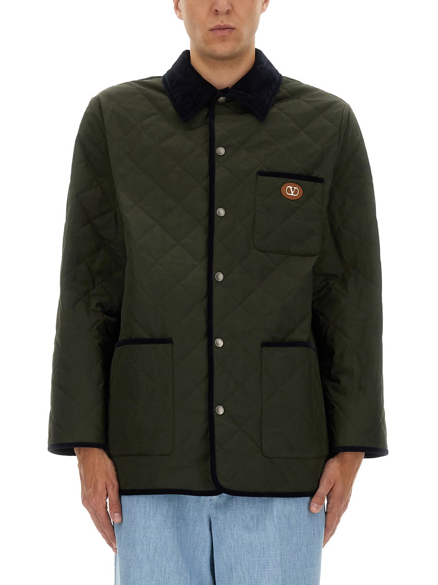 GIACCA CAMICIA TRAPUNTATA CON PATCH VLOGO