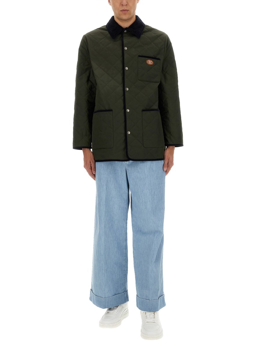GIACCA CAMICIA TRAPUNTATA CON PATCH VLOGO