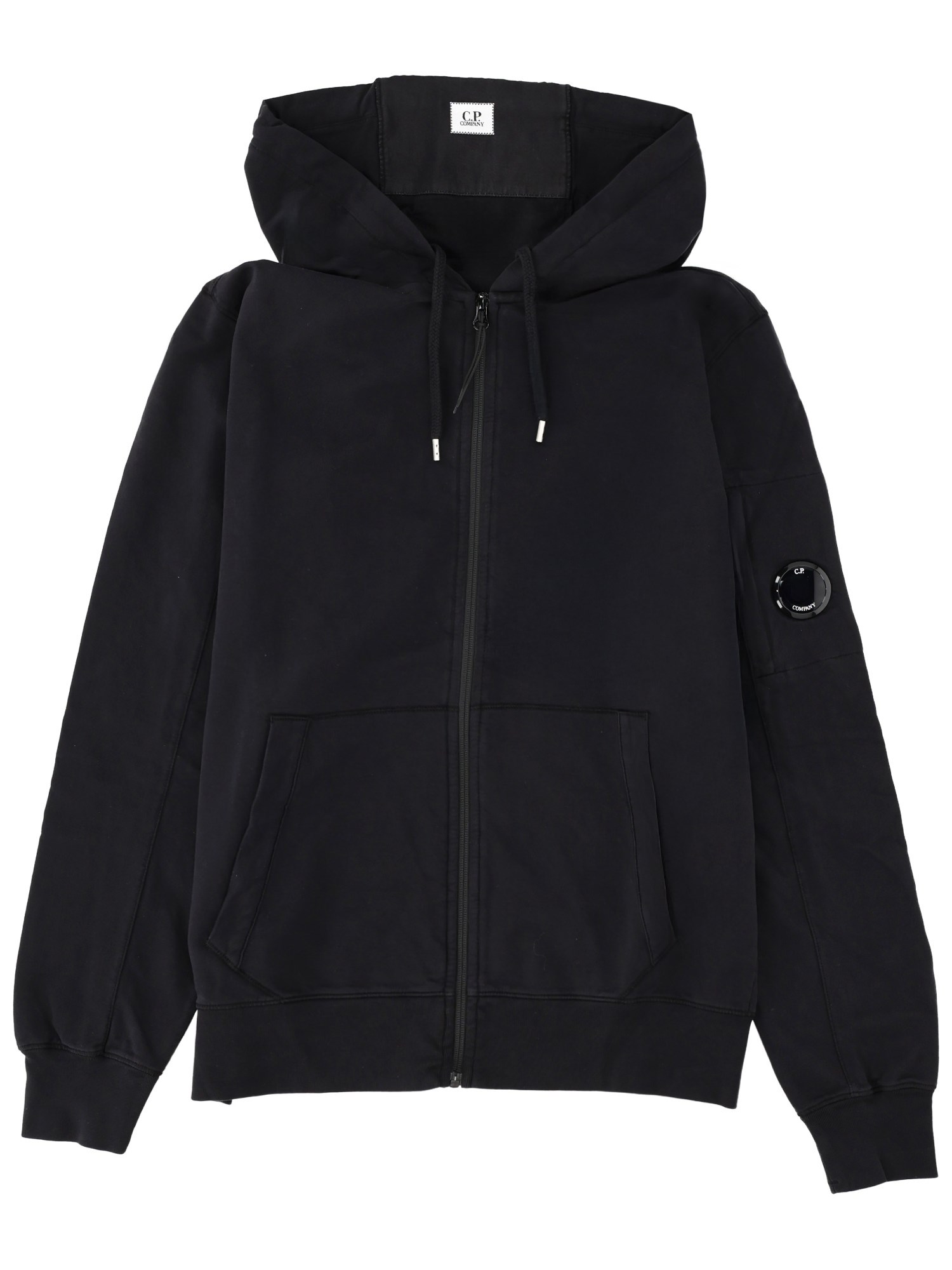 C.p. Company Hooded Sweater Featuring Kangaroo Pocket In Black