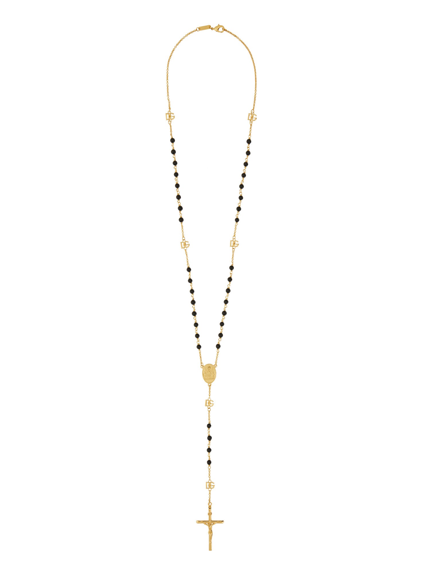 Dolce & Gabbana Rosary Necklace With Natural Stones In Multi