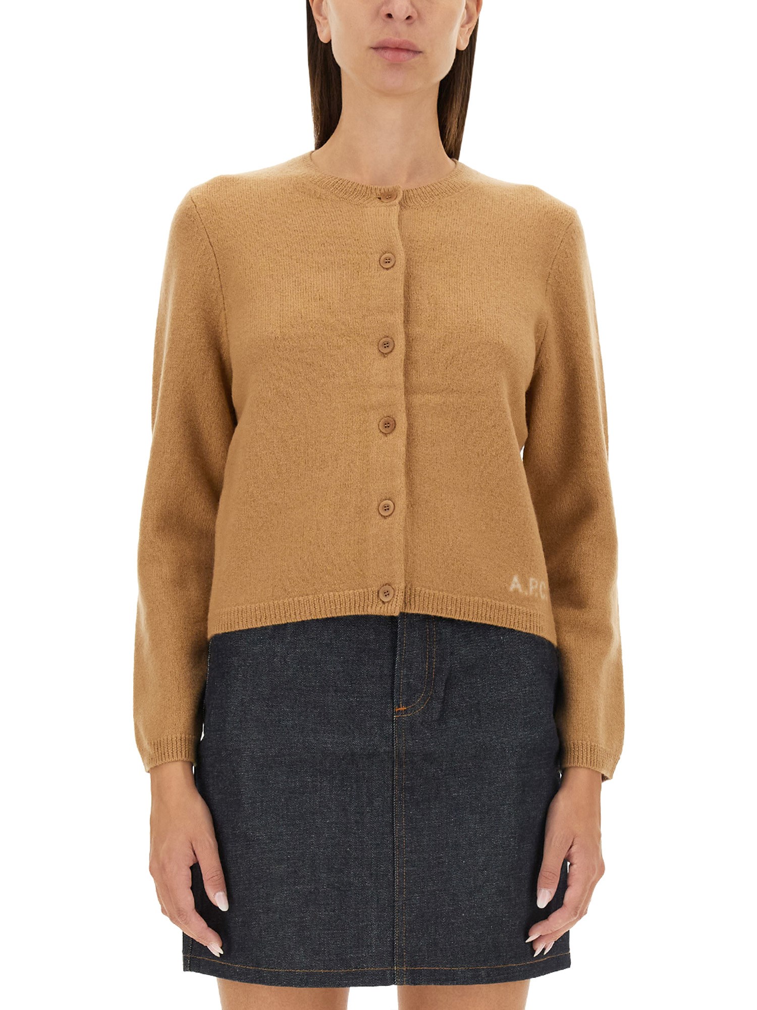 Apc A. P.c. Cardigan "mila" In Beige