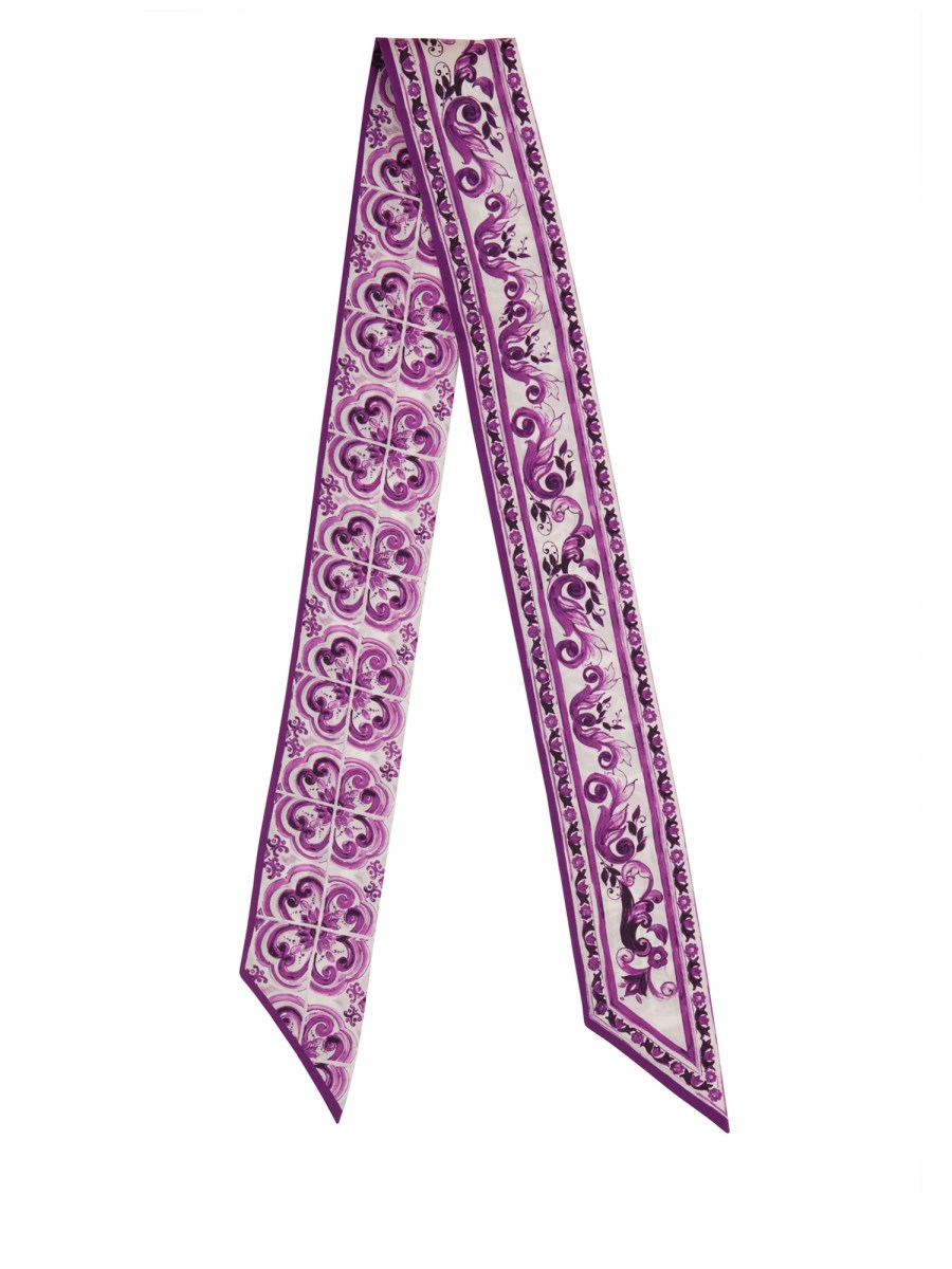 BANDEAU IN TWILL DI SETA STAMPA MAIOLICA