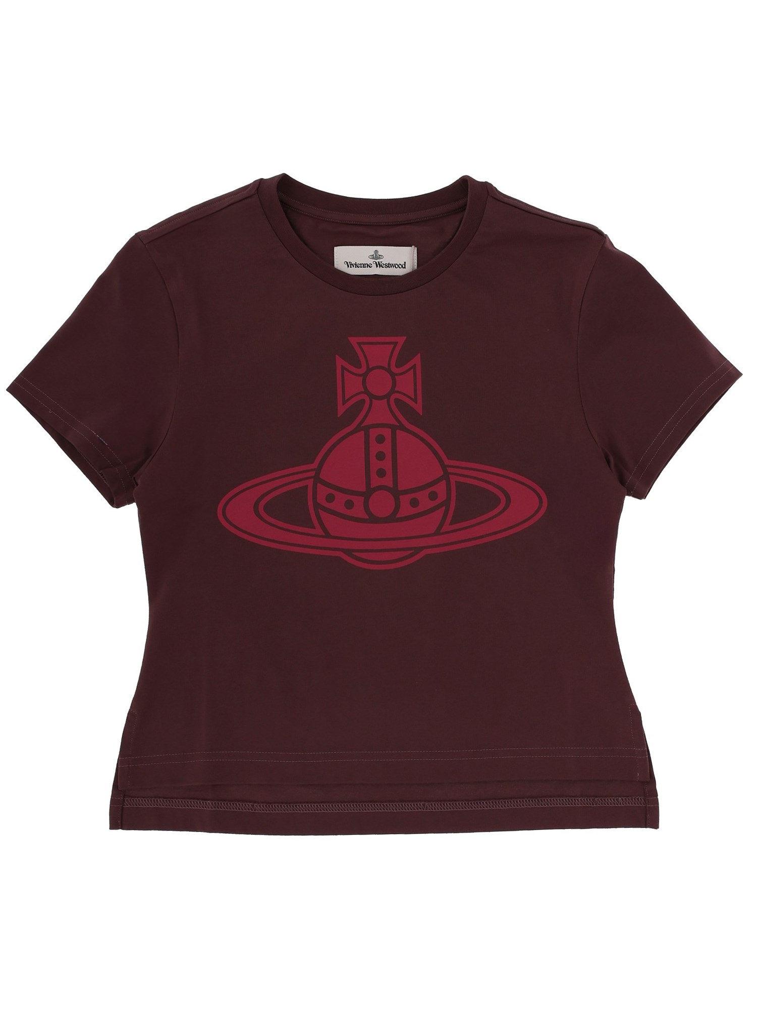 Vivienne Westwood Graphic Print Crew Neck Short Sleeve Top In Burgundy