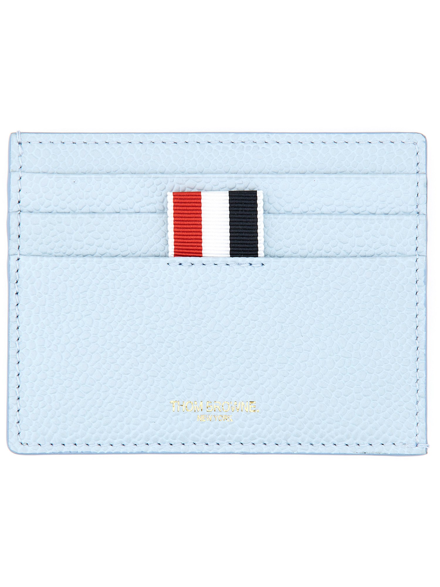 Thom Browne Textured Leather Card Holder In Blue