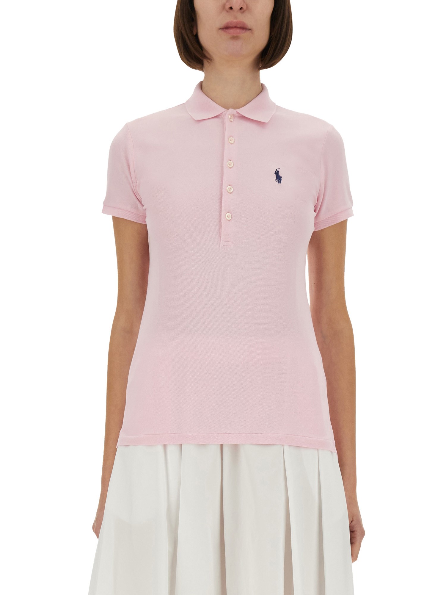 Polo Ralph Lauren 'julie' Pink Polo Shirt With Classic Collar And Pony Embroidery On The Front