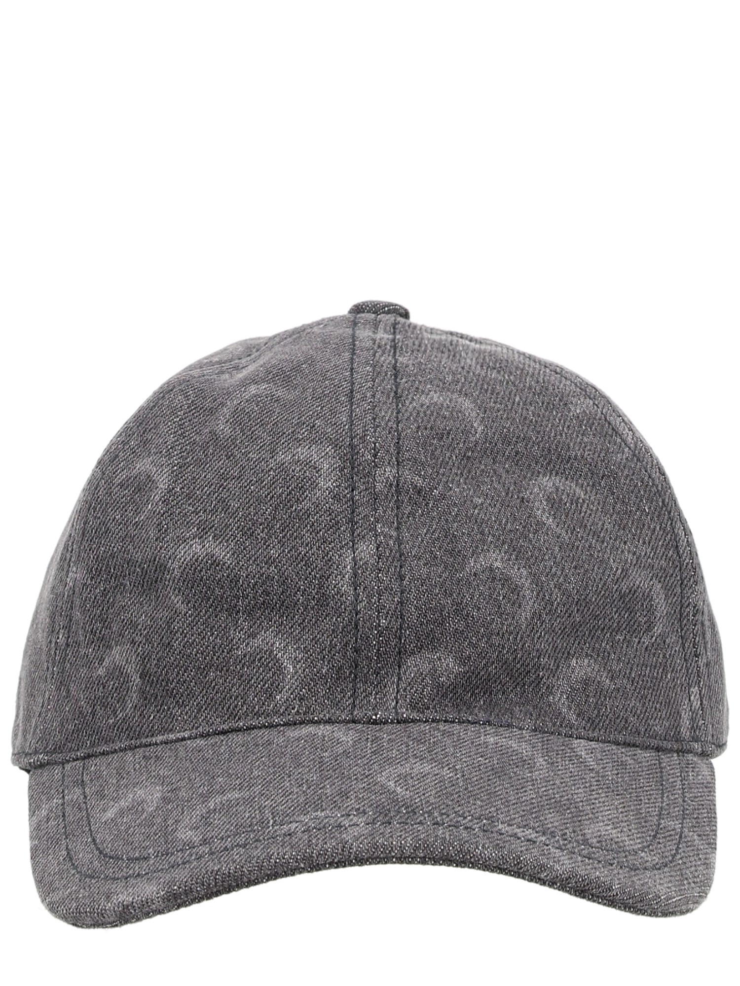 Marine Serre Grey Baseball Cap With Crescent Moon Pattern In Gray