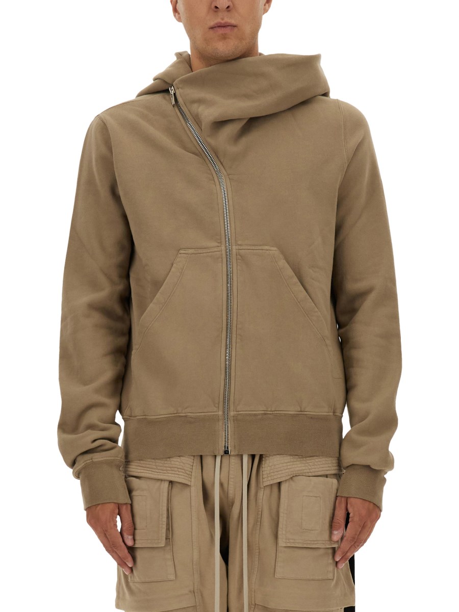 FELPA CON ZIP ASIMMETRICA