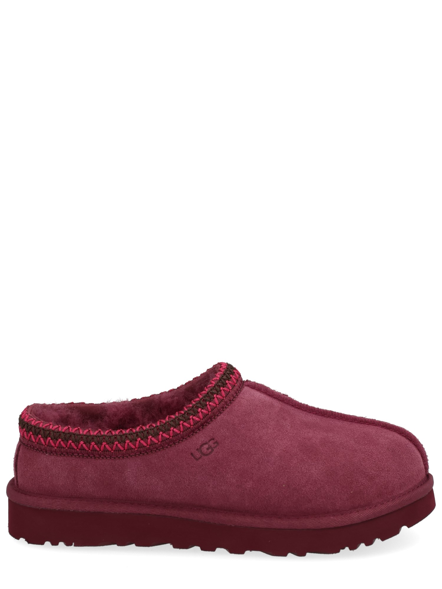 Ugg Bordeaux Mules With Almond Toe And Embroidery In Suede Woman In Purple