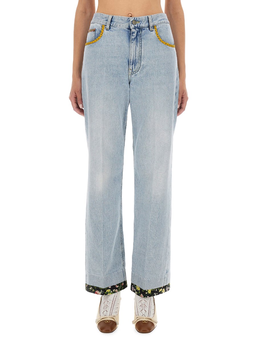 PANTALONE IN DENIM RICAMATO