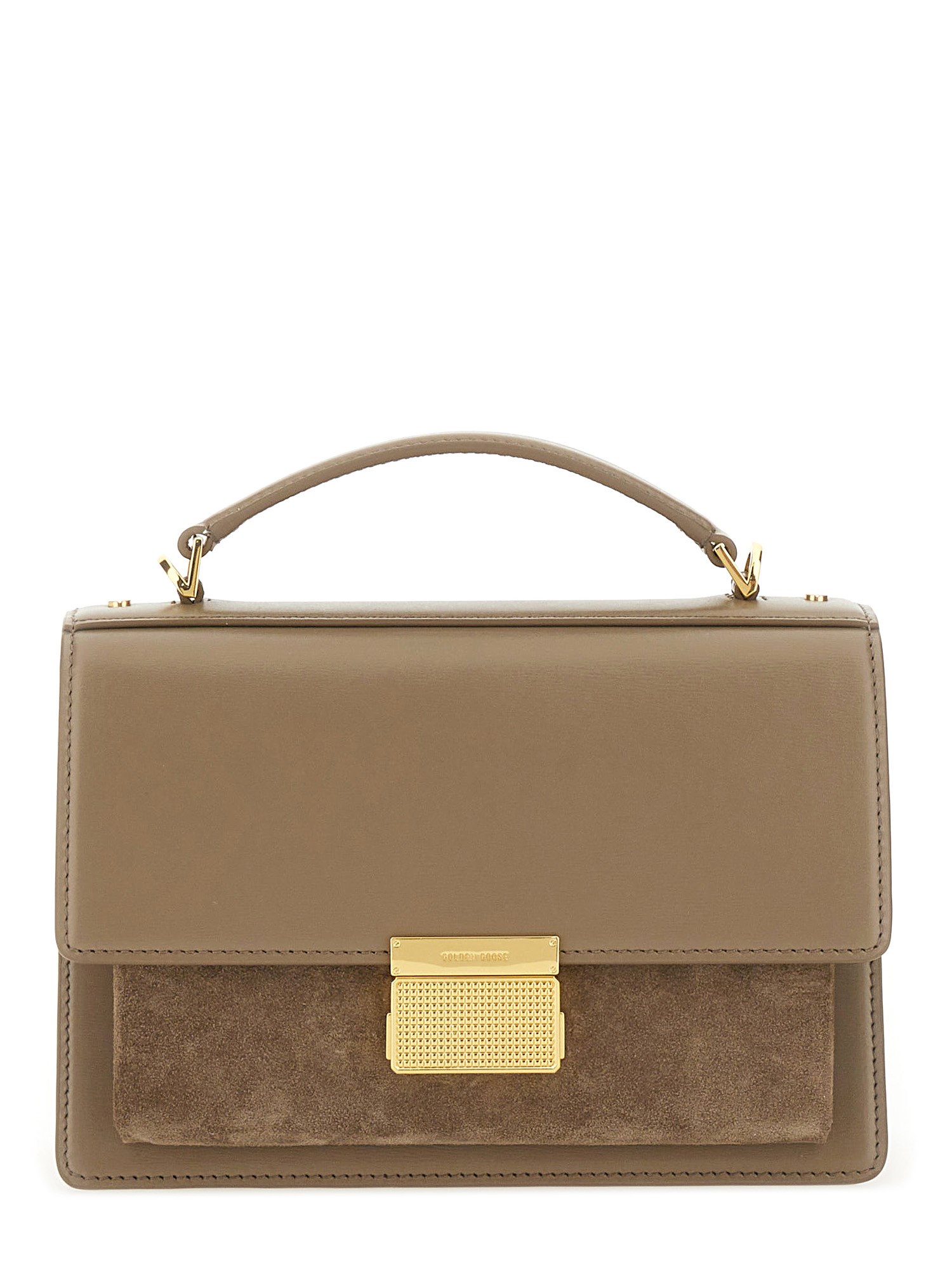 Golden Goose Suede Top Handle Cross-body Bag In Nude