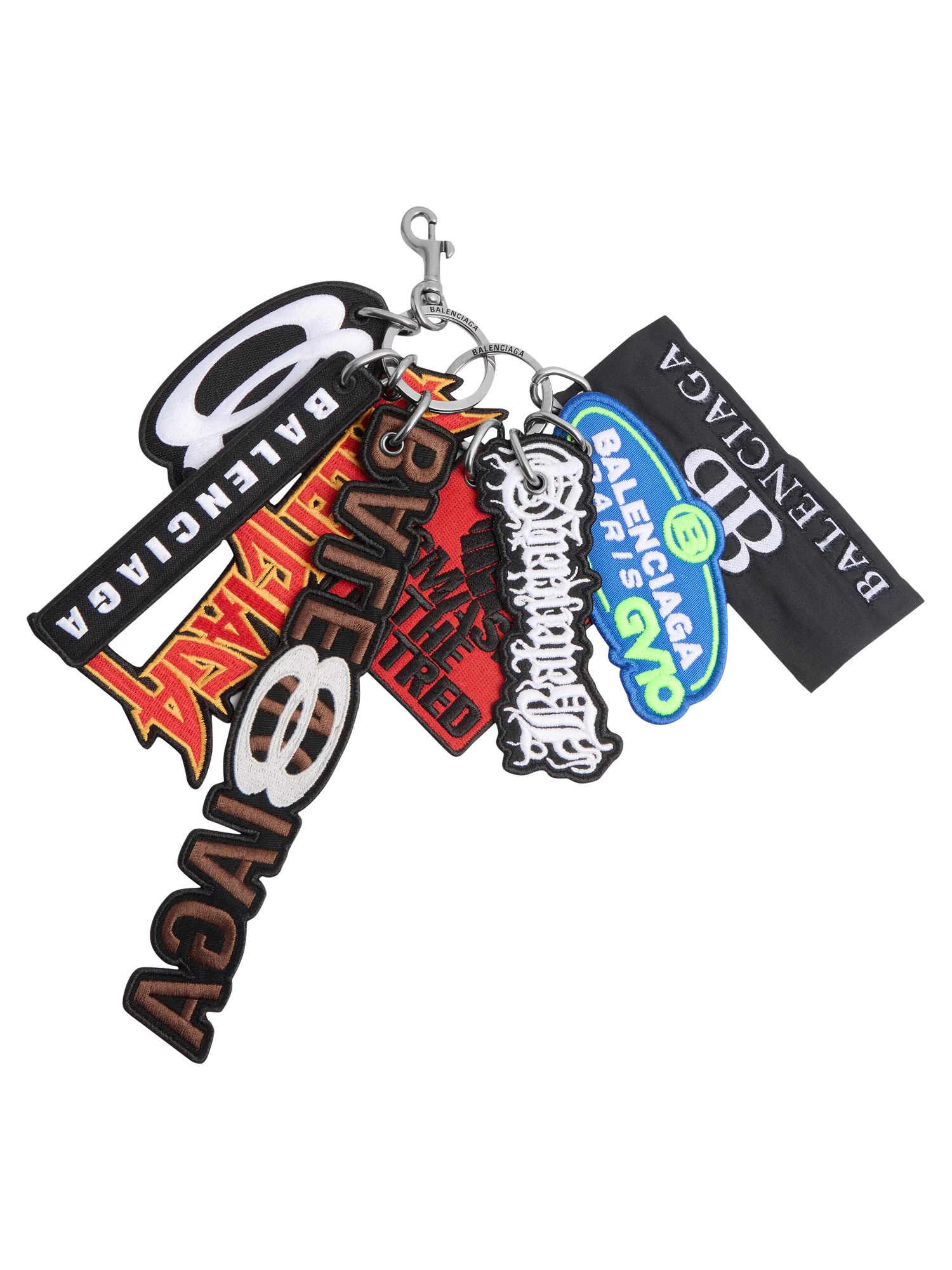 Balenciaga Keychain With Patches In Multi