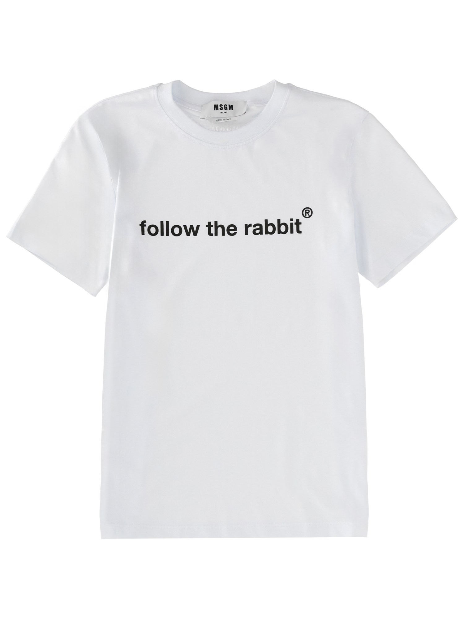 Msgm "follow The Rabbit" T-shirt In White