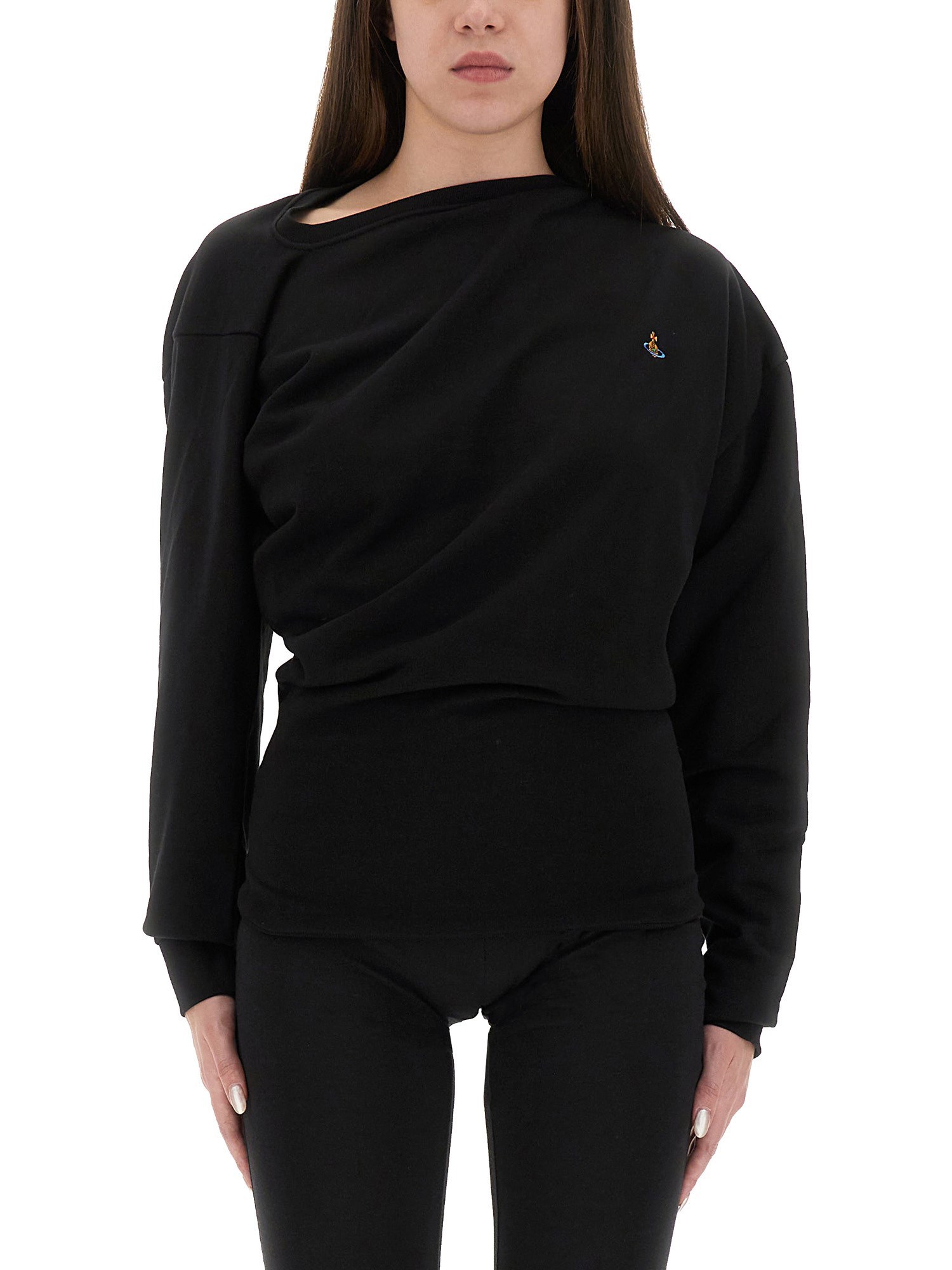 Vivienne Westwood Asymmetrical Sweatshirt Hebo In Black
