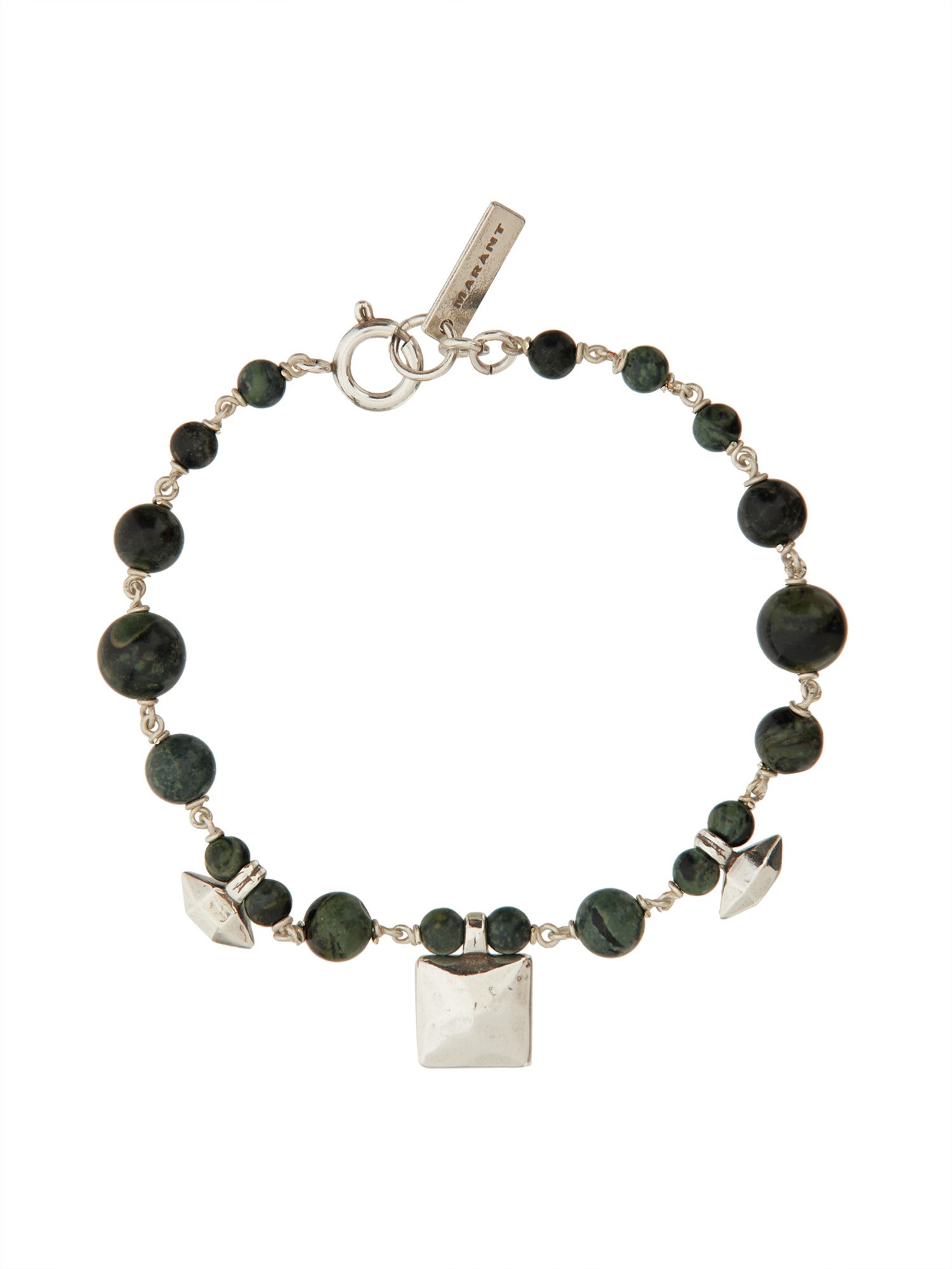 Isabel Marant Green Rock Metal Bracelets In Green