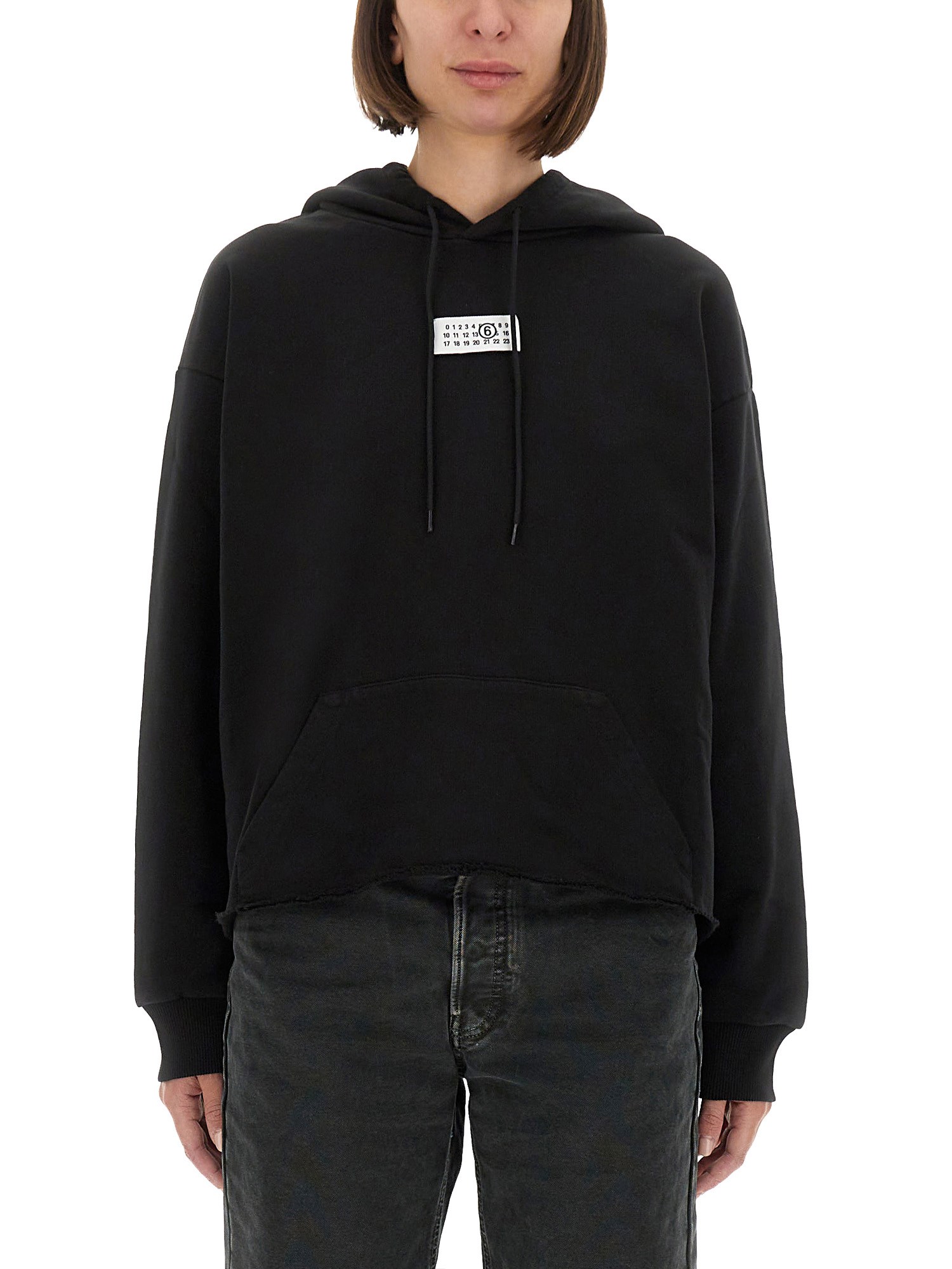 Mm6 Maison Margiela Numeric Signature Mm6 Sweatshirt Black In Black