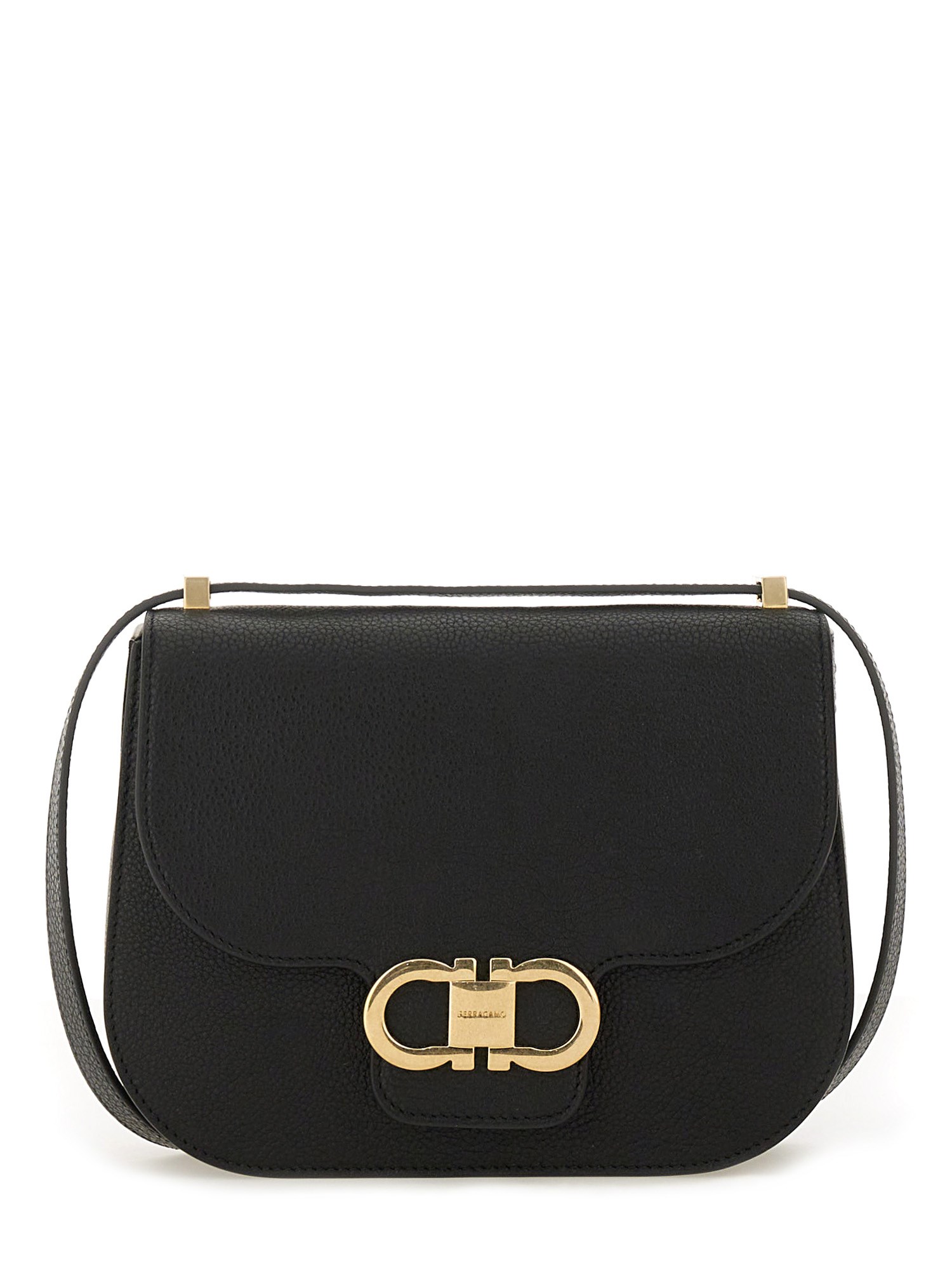Ferragamo Shoulder Bag Double Hooks In Black