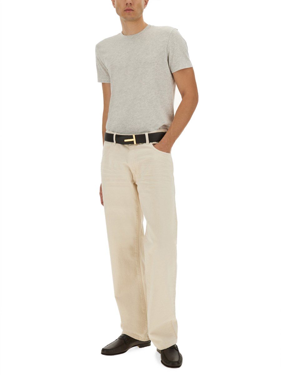 T-SHIRT IN MISTO COTONE MELANGÈ