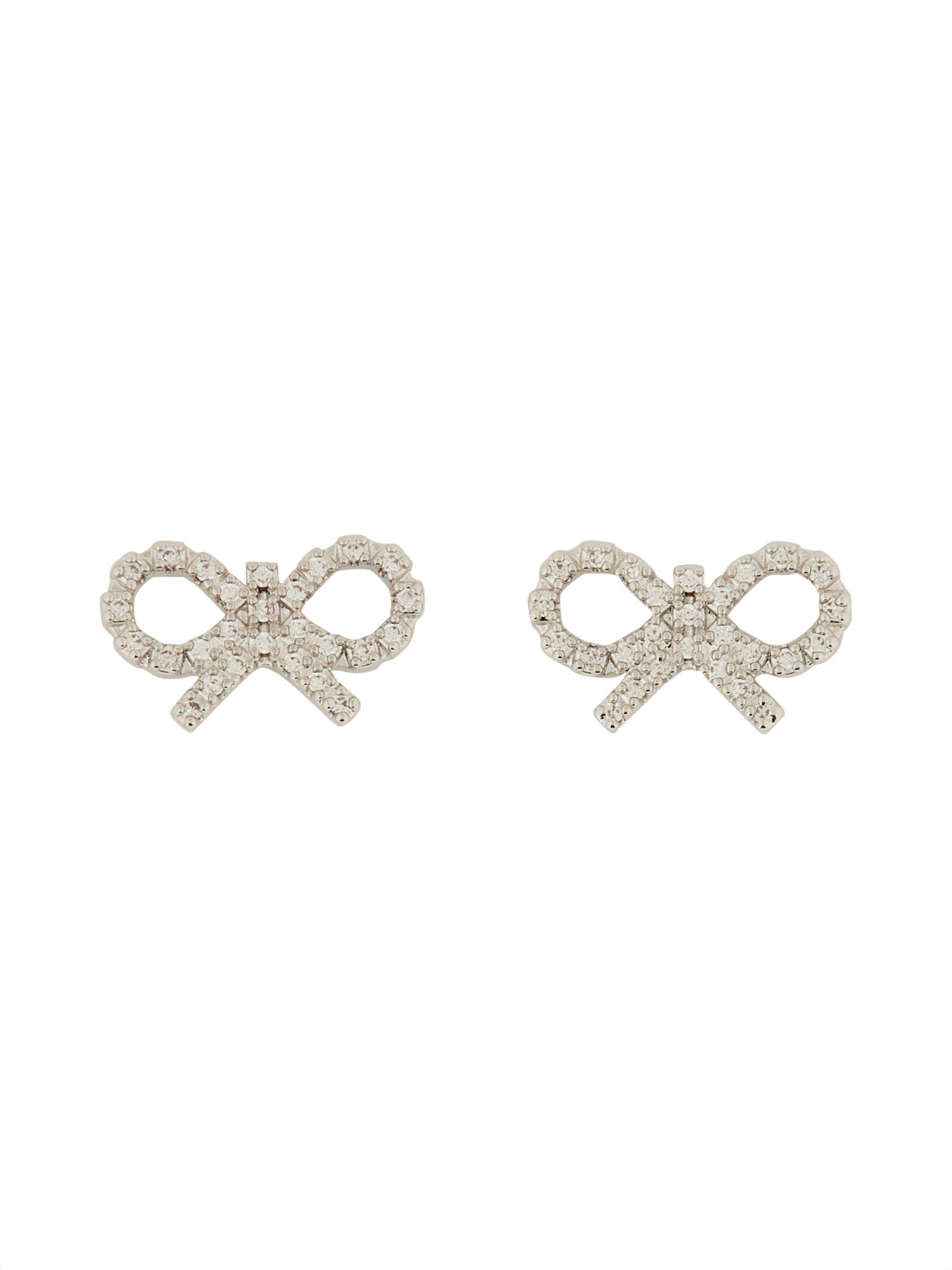 Self-portrait Micro Bow Earrings In Silver