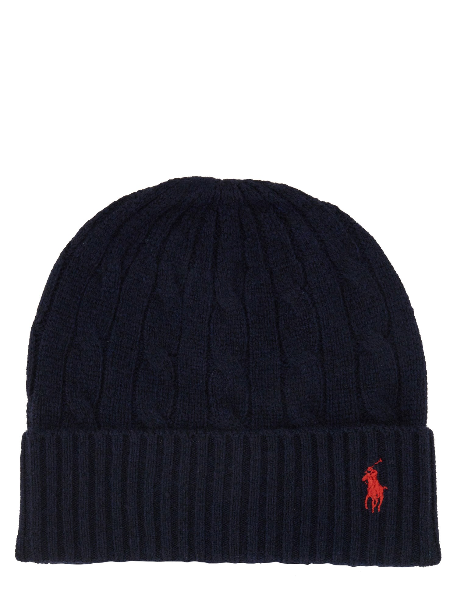 Polo Ralph Lauren Braided Wool And Cashmere Beanie In Blue
