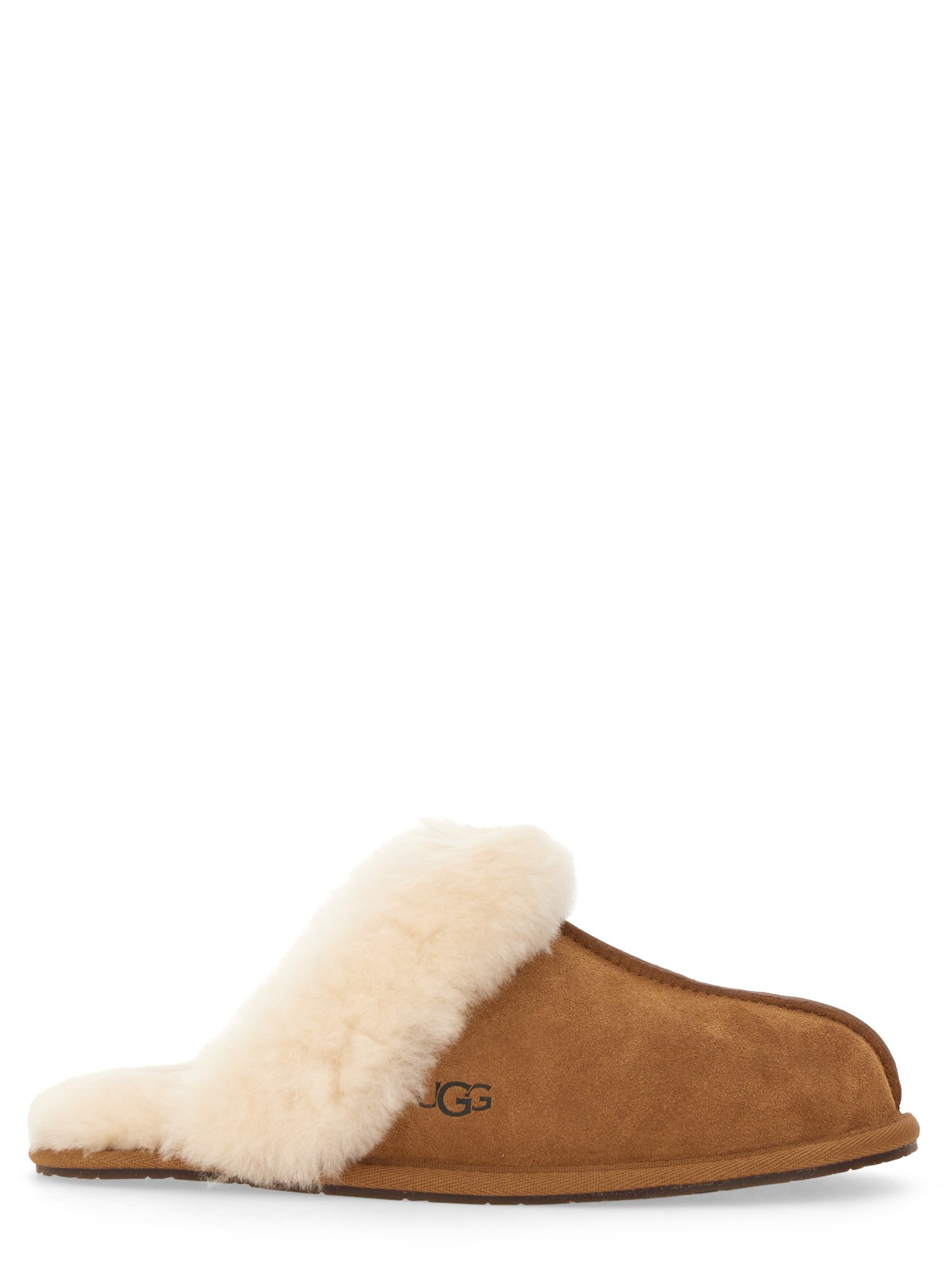 Ugg Scuff Sis Sheepskin-trim Slippers In Brown