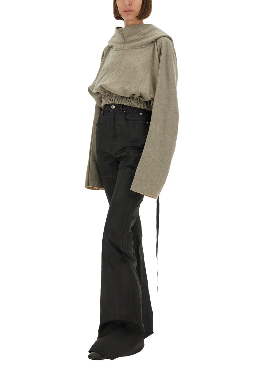 FELPA CROPPED HOODED TUNIC