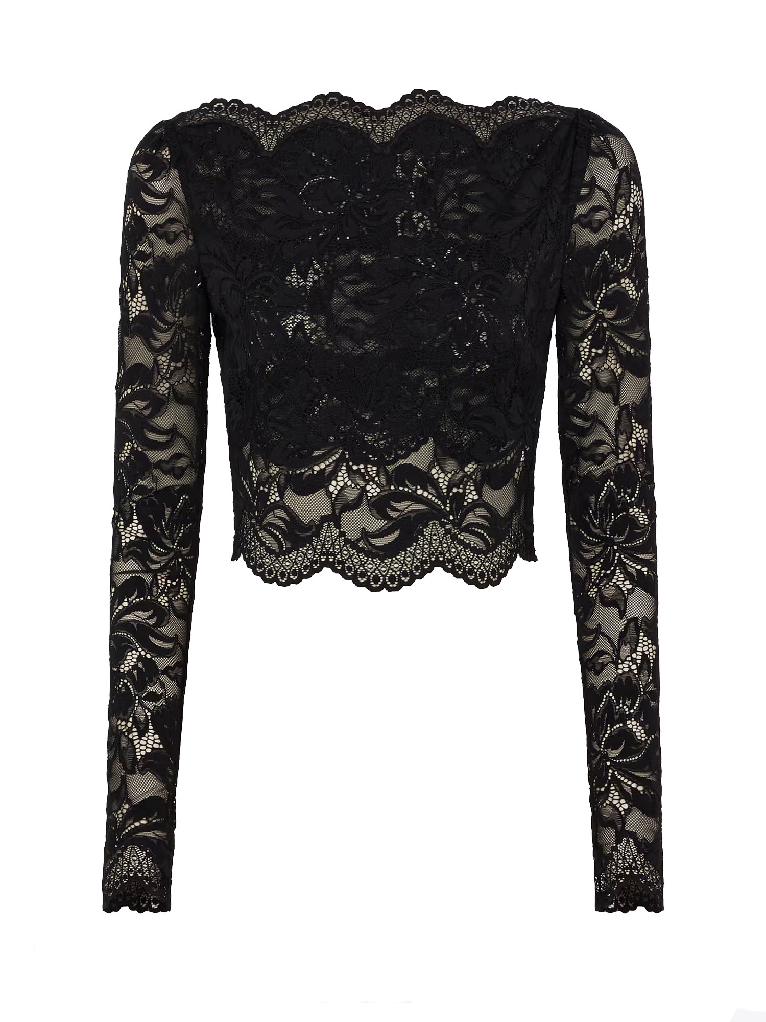 Rabanne Black Crop Top In Lace Black