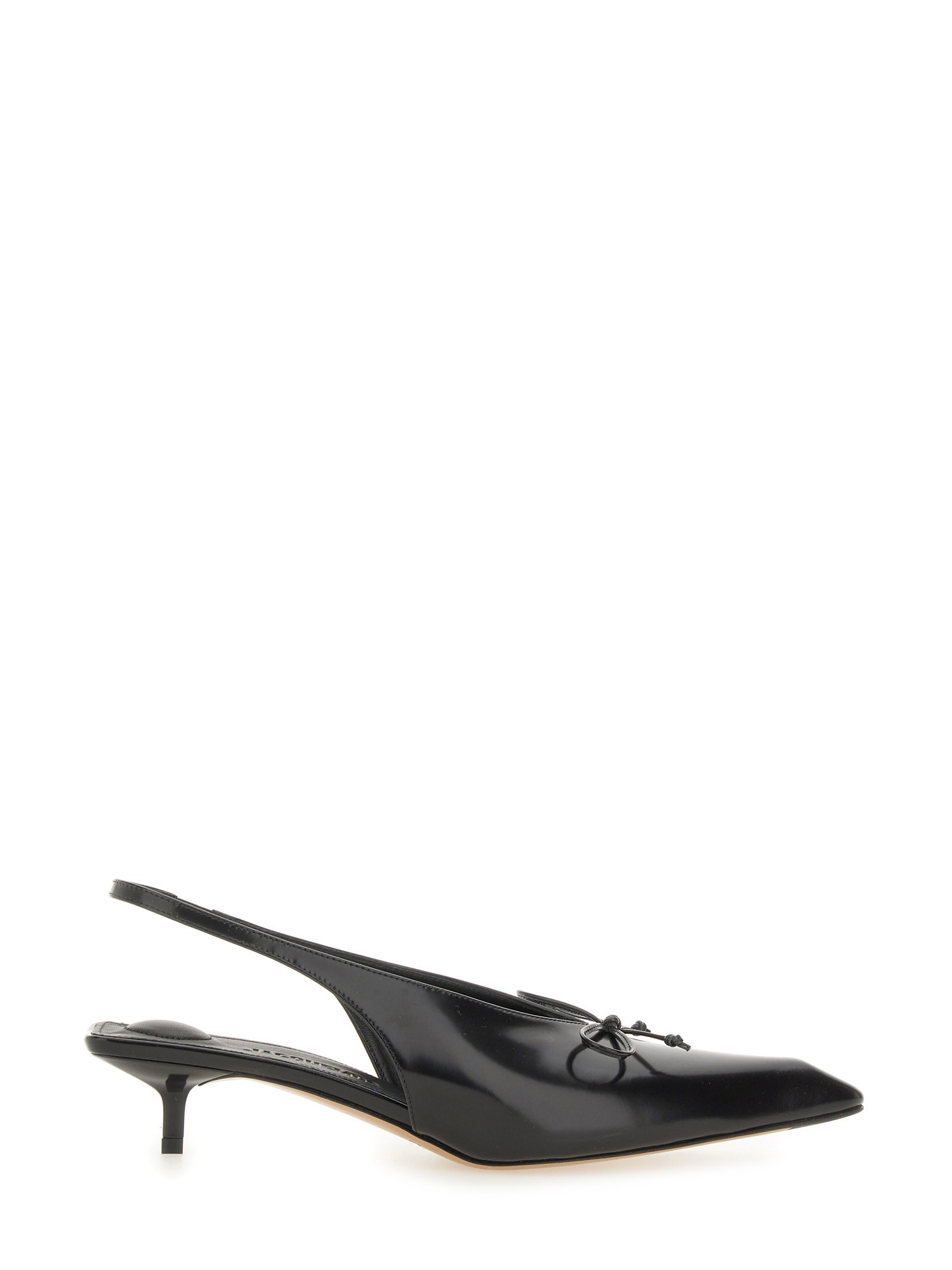 Jacquemus Les Low Cubisto 35 Leather Slingback Pumps In Black