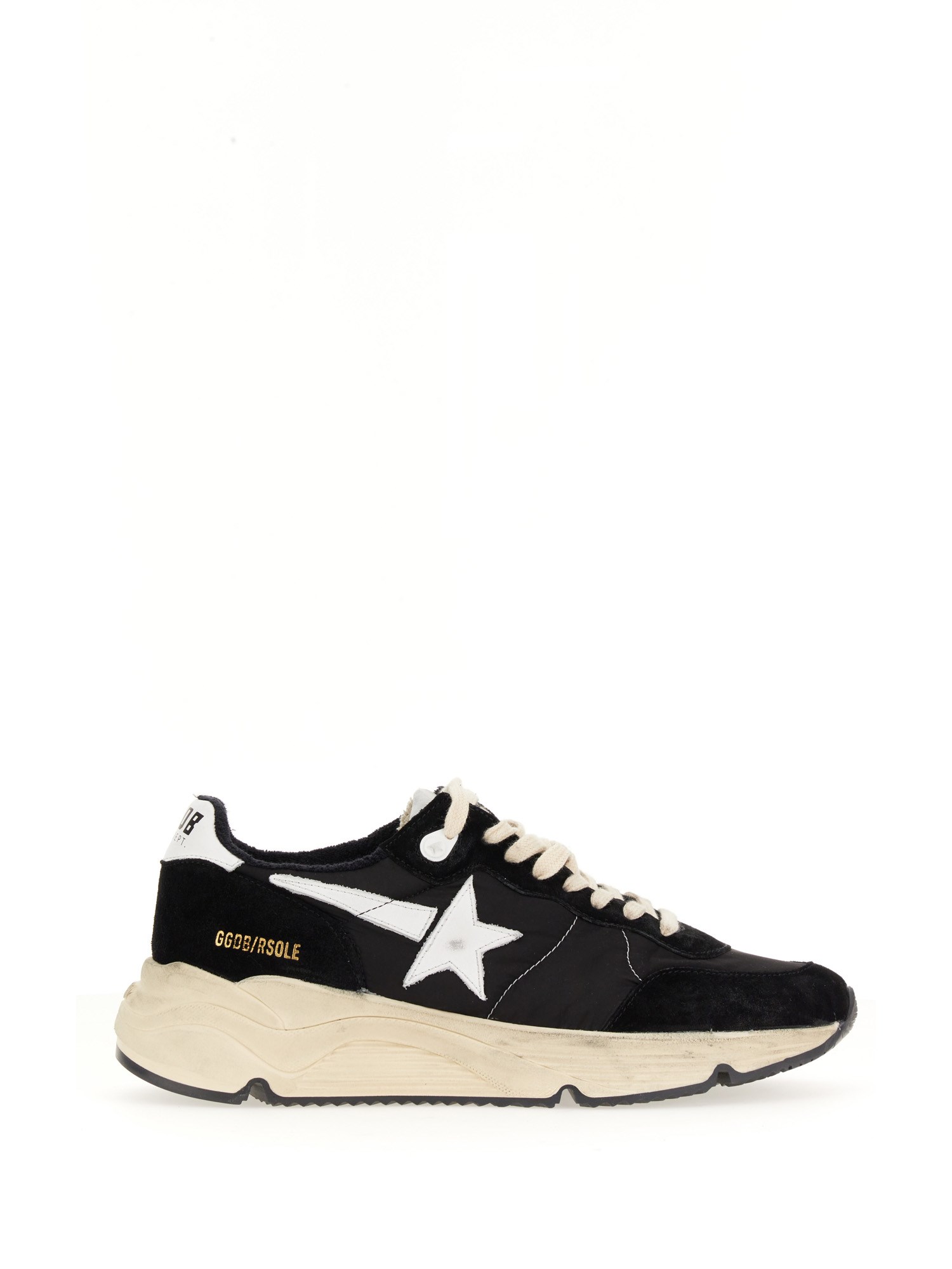 Golden Goose Star-patch Lace-up Sneakers In Black