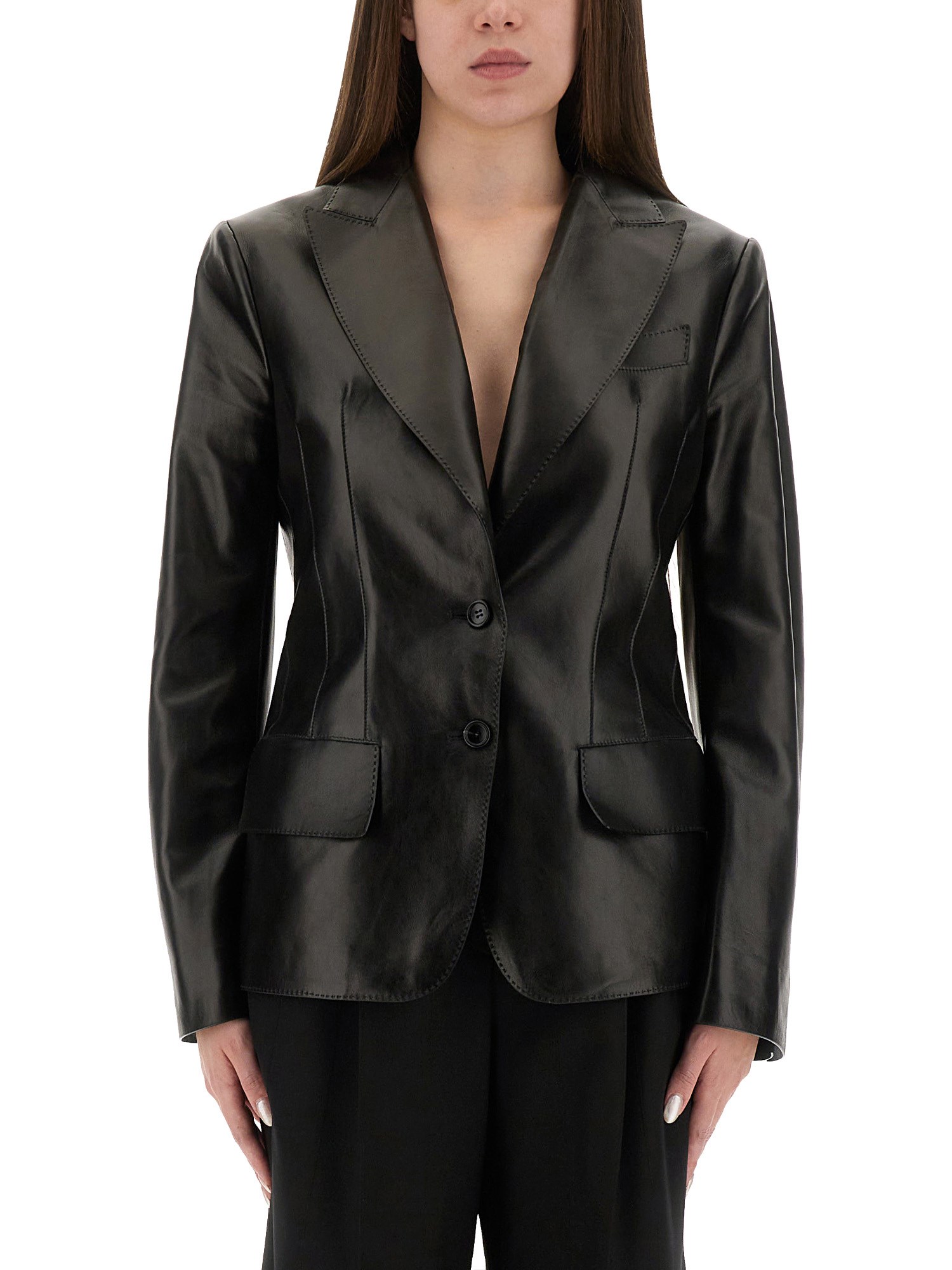 Tom Ford Wool Jacket With Notched Lapels And Front Pockets