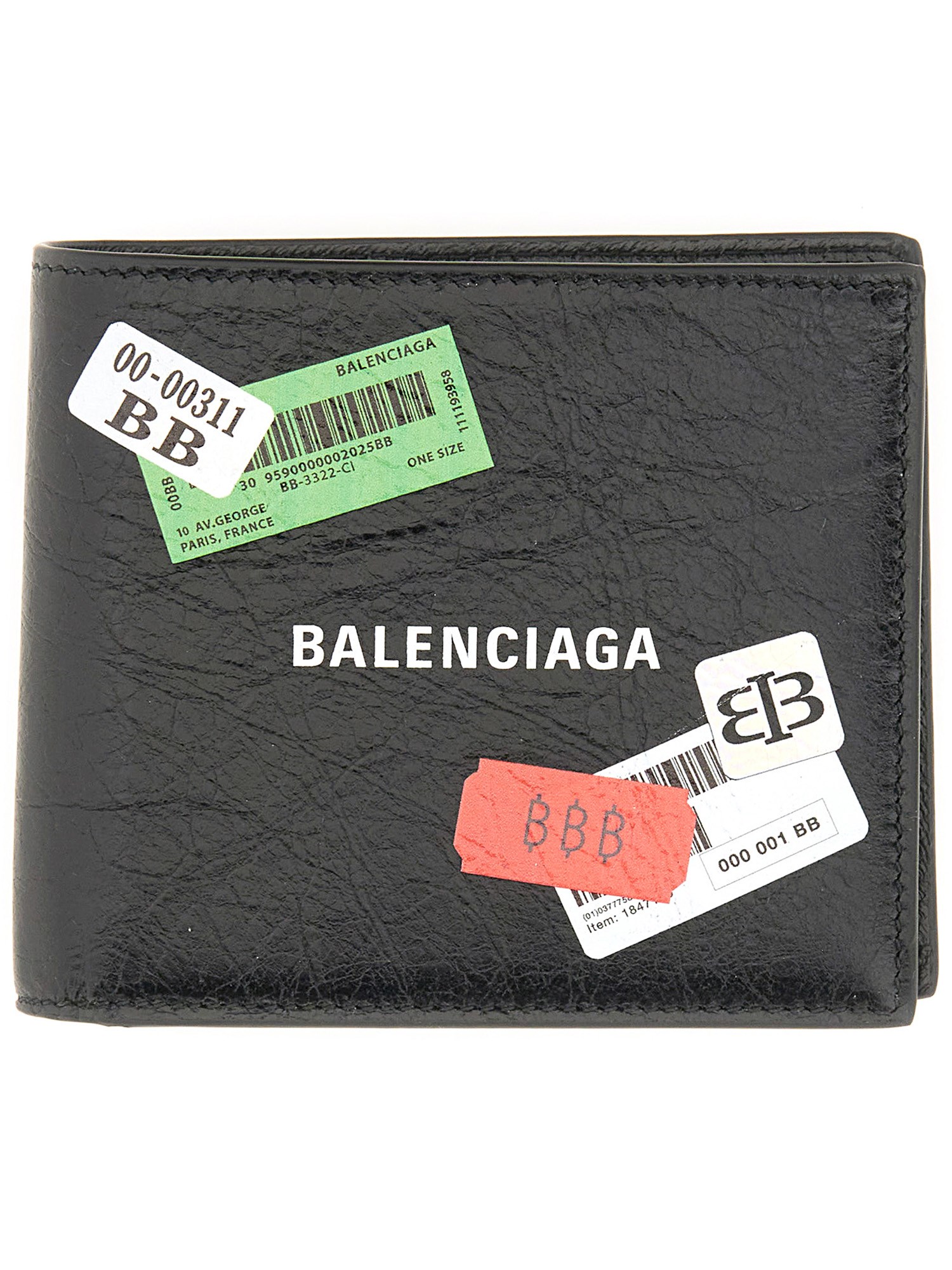 Balenciaga Bi-fold "cash" Portfolio In Black