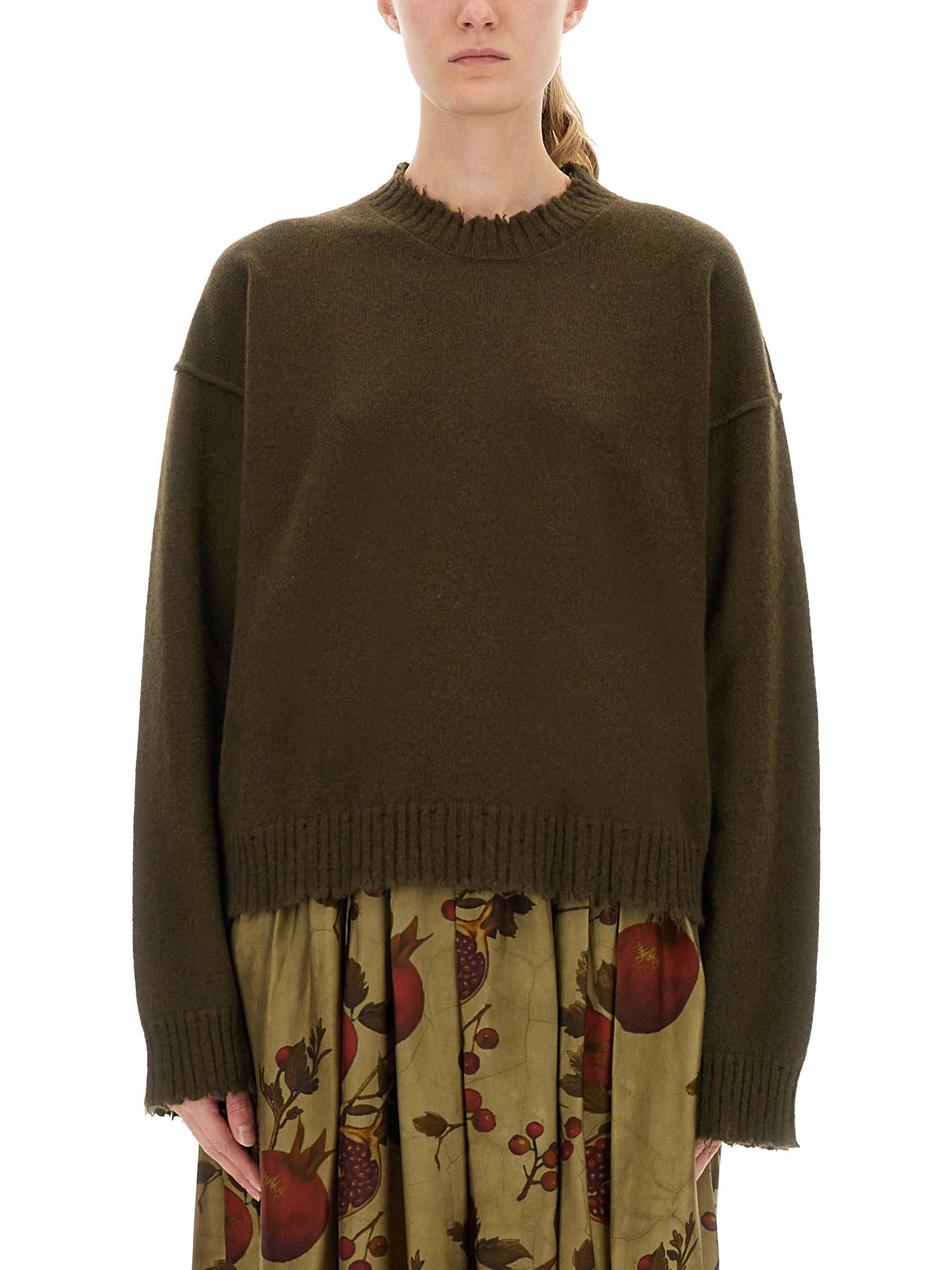 Uma Wang Cashmere Sweater With Bangs In Green