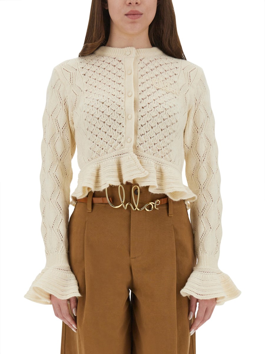 CARDIGAN IN MAGLIA ALL'UNCINETTO