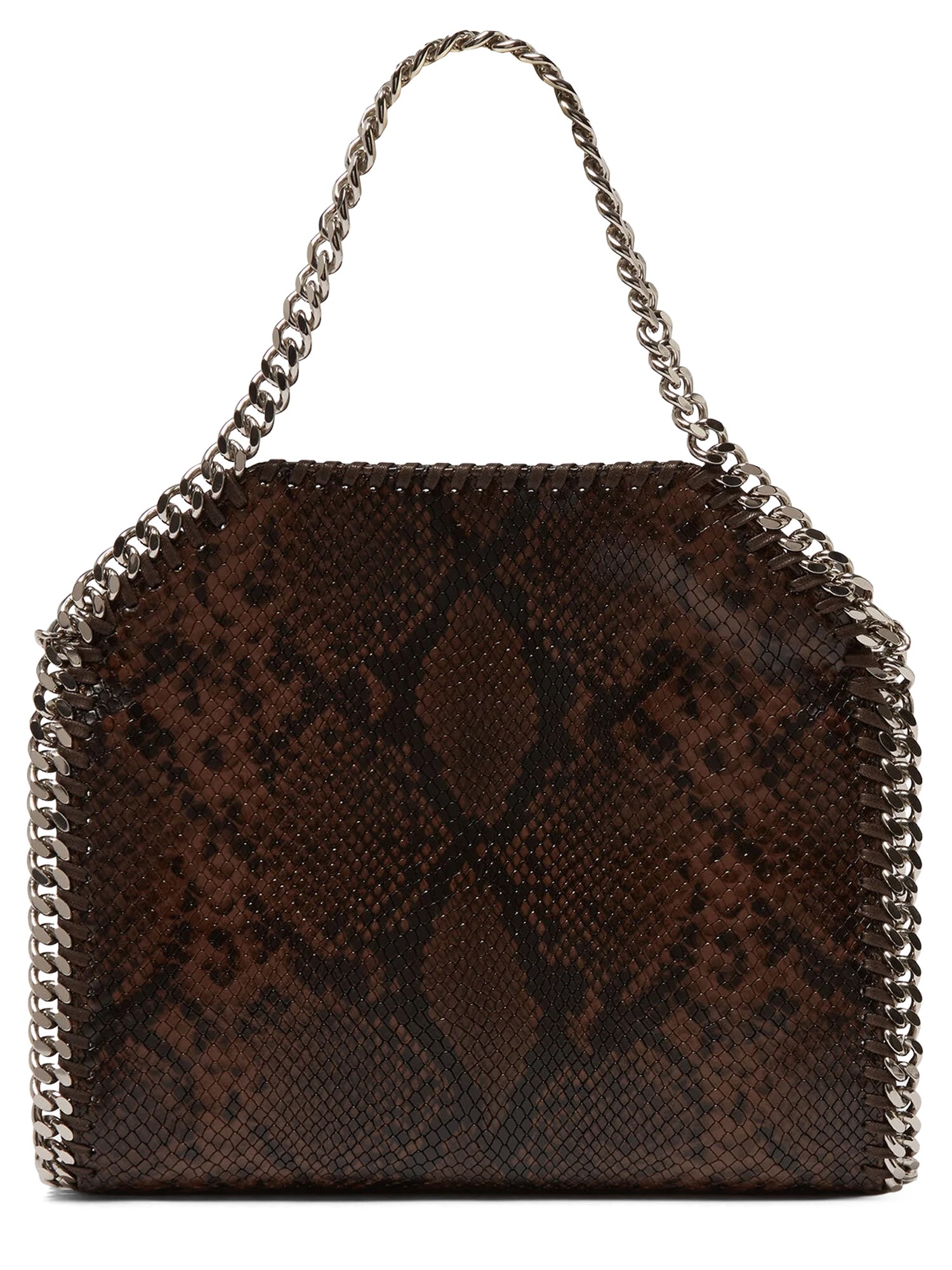 Stella Mccartney Womens Espresso Mini Falabella Snake-print Faux-leather Tote Bag In Brown
